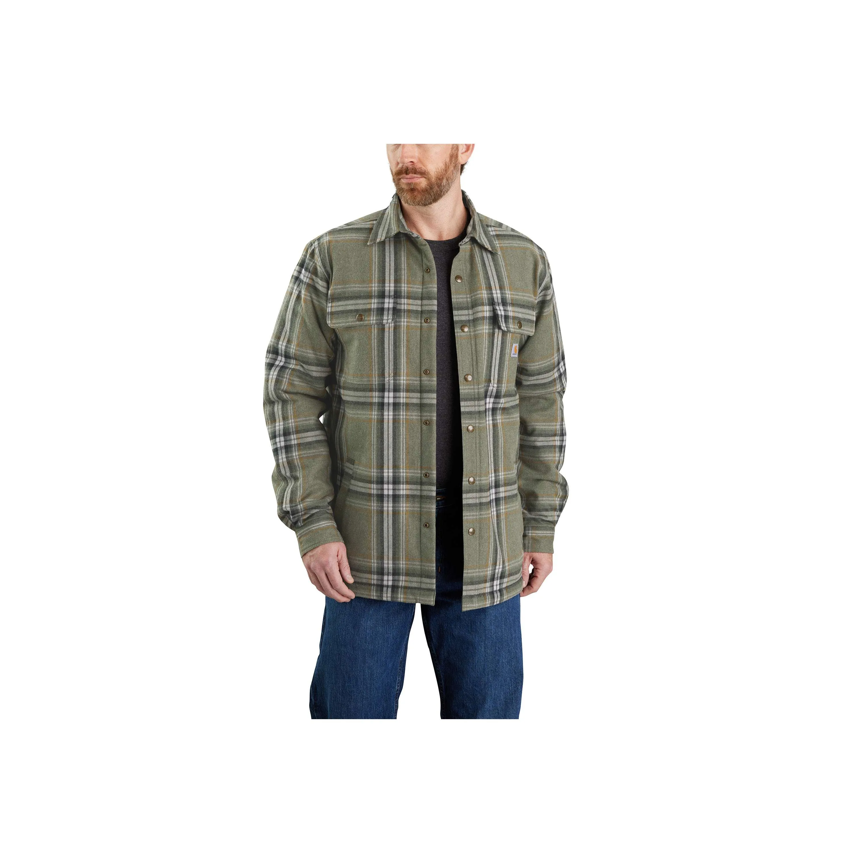 105430 -RELAXED FIT FLANNEL SHERPA-LINED SHIRT JAC