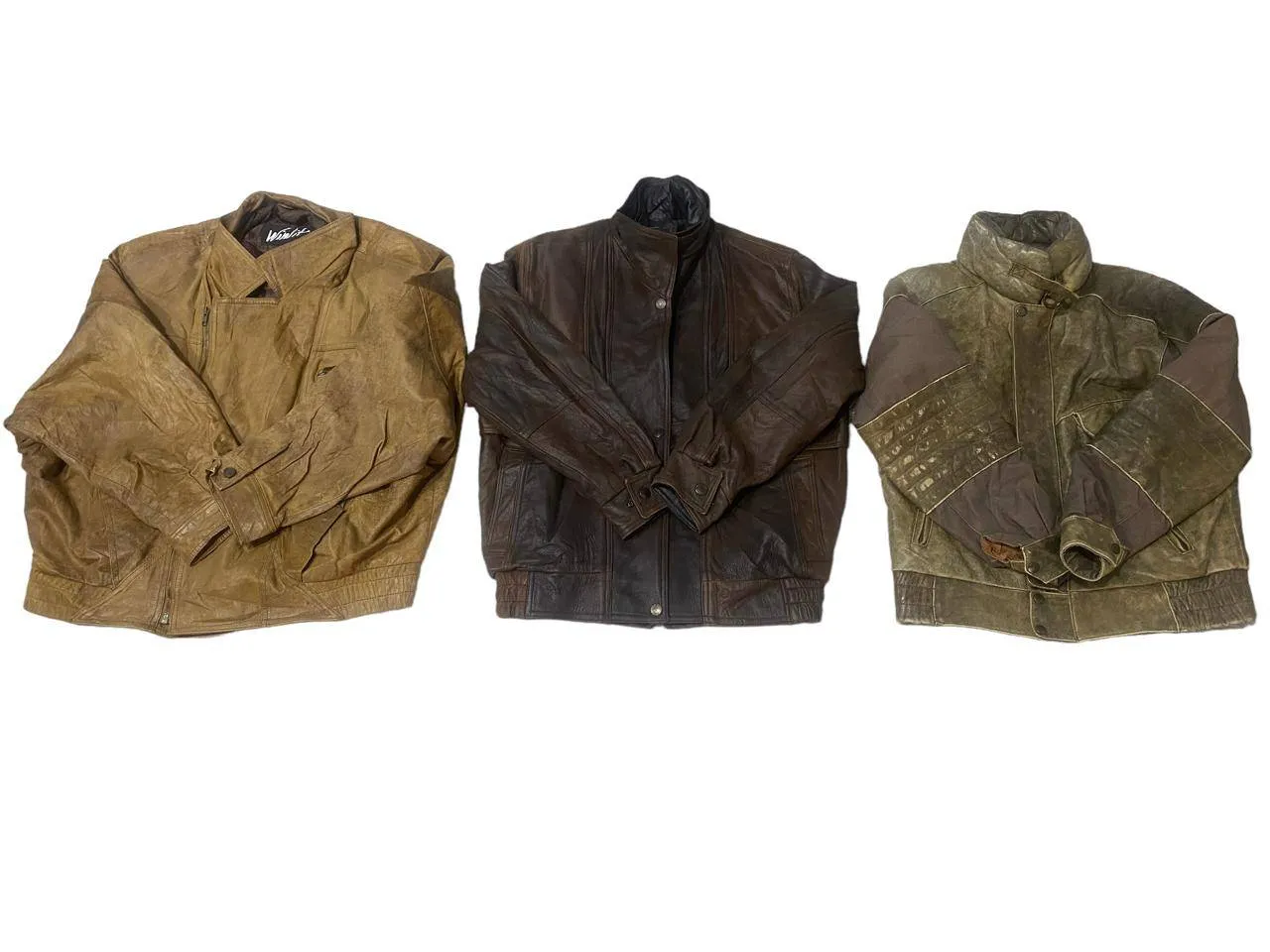 90s Vintage Leather Bomber Jackets Mixed - 14 Pcs