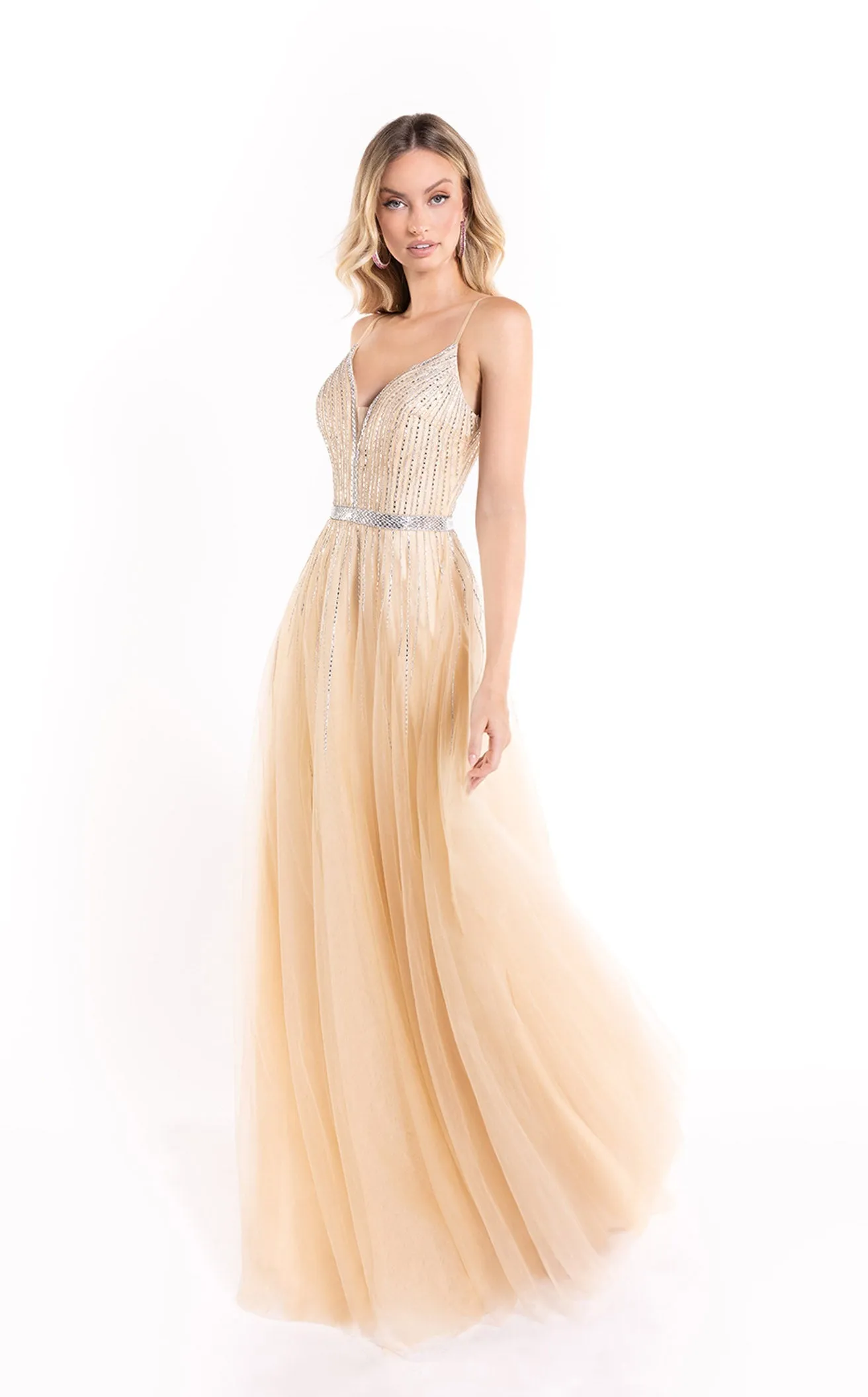 Elegant Abby Paris 90083 Gown - Chic Evening Dress with Glamorous Detailing