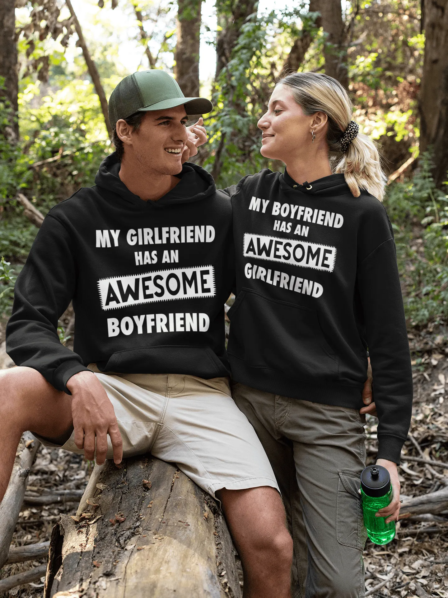 Awesome Boyfriend/Girlfriend Relationship Hoodie Set Ultra Soft Blended Cotton Midweight  Pullover