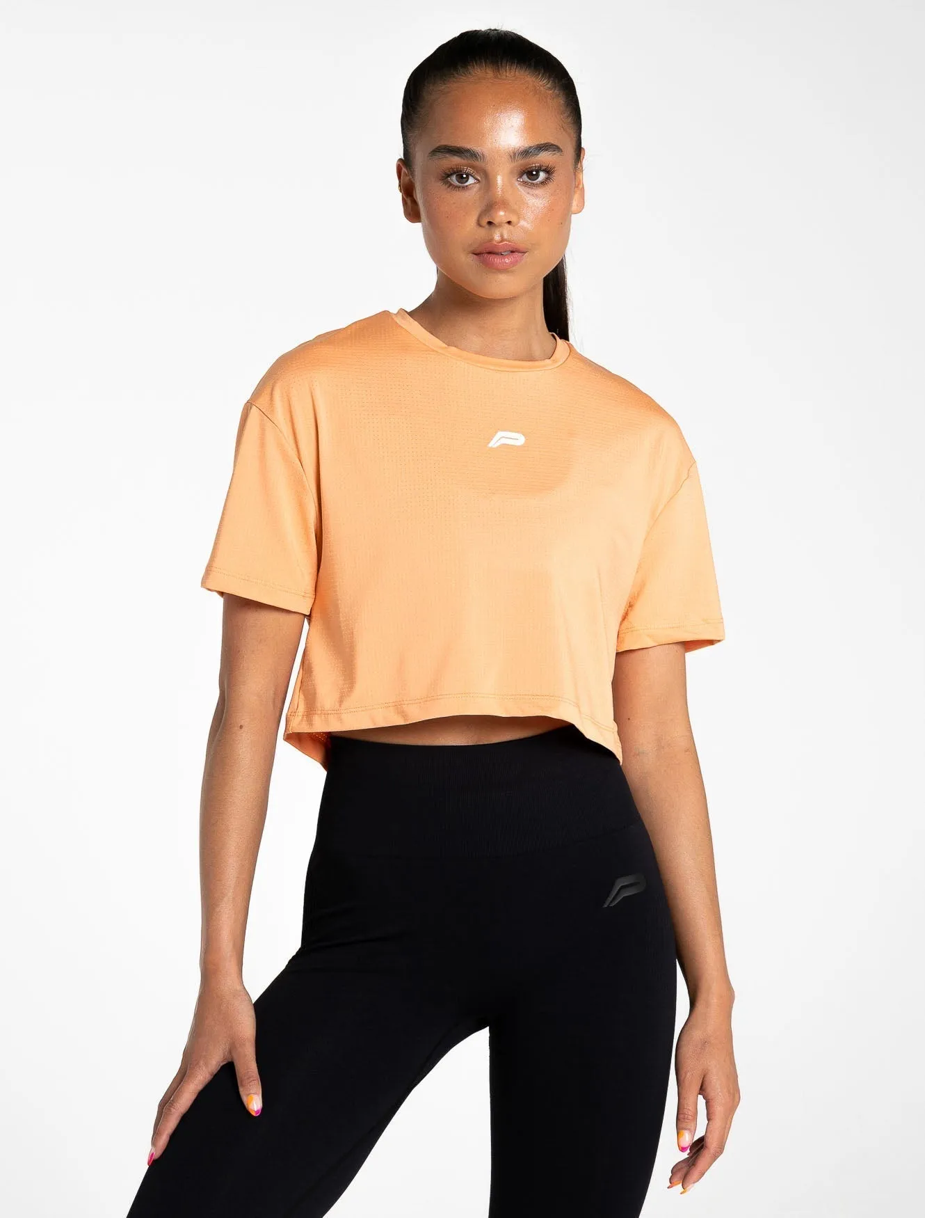 Breeze Crop T-Shirt - Coral