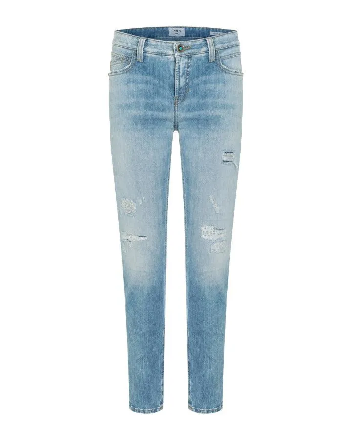 Cambio Kerry Distressed Straight Leg Jeans