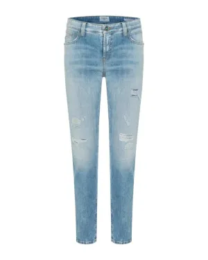 Cambio Kerry Distressed Straight Leg Jeans