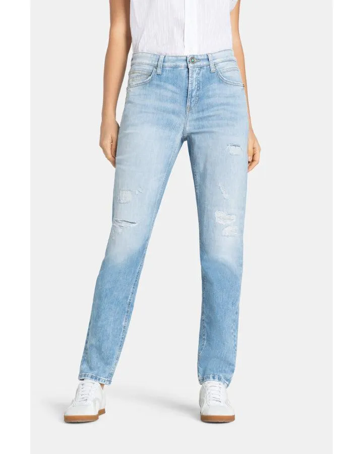 Cambio Kerry Distressed Straight Leg Jeans