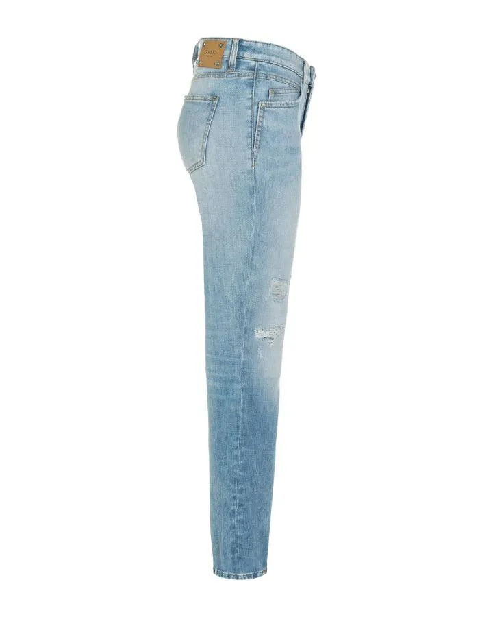 Cambio Kerry Distressed Straight Leg Jeans