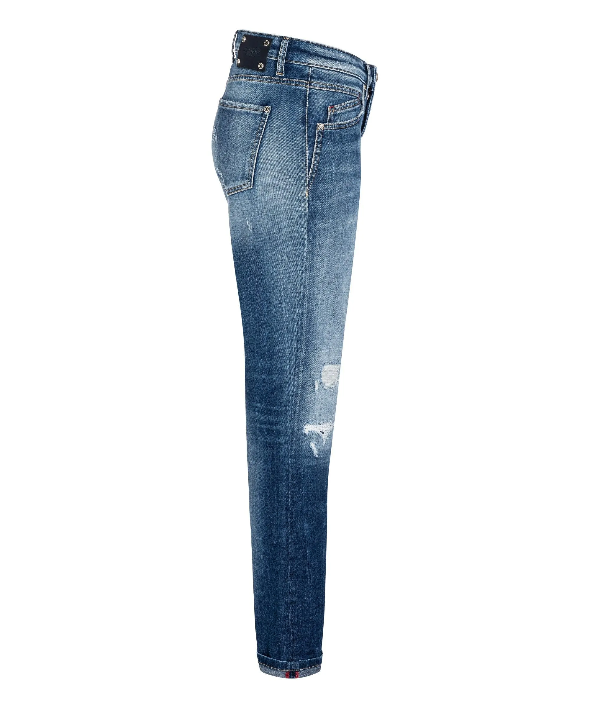 Cambio Kerry Distressed Straight Leg Jeans