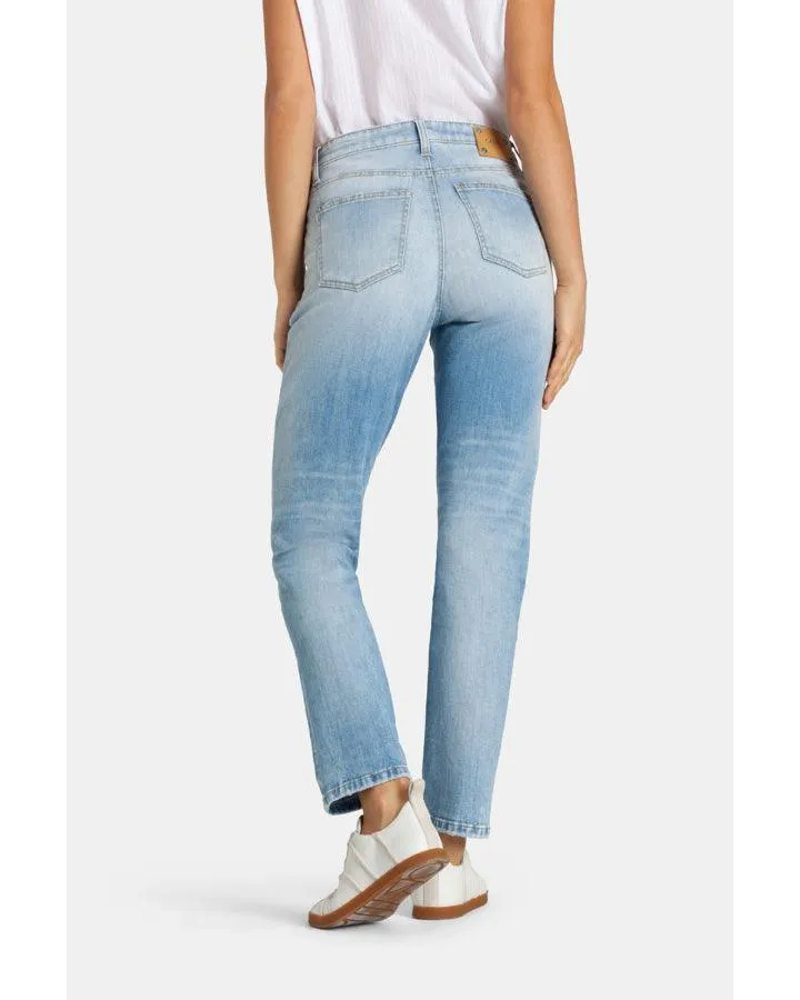 Cambio Kerry Distressed Straight Leg Jeans