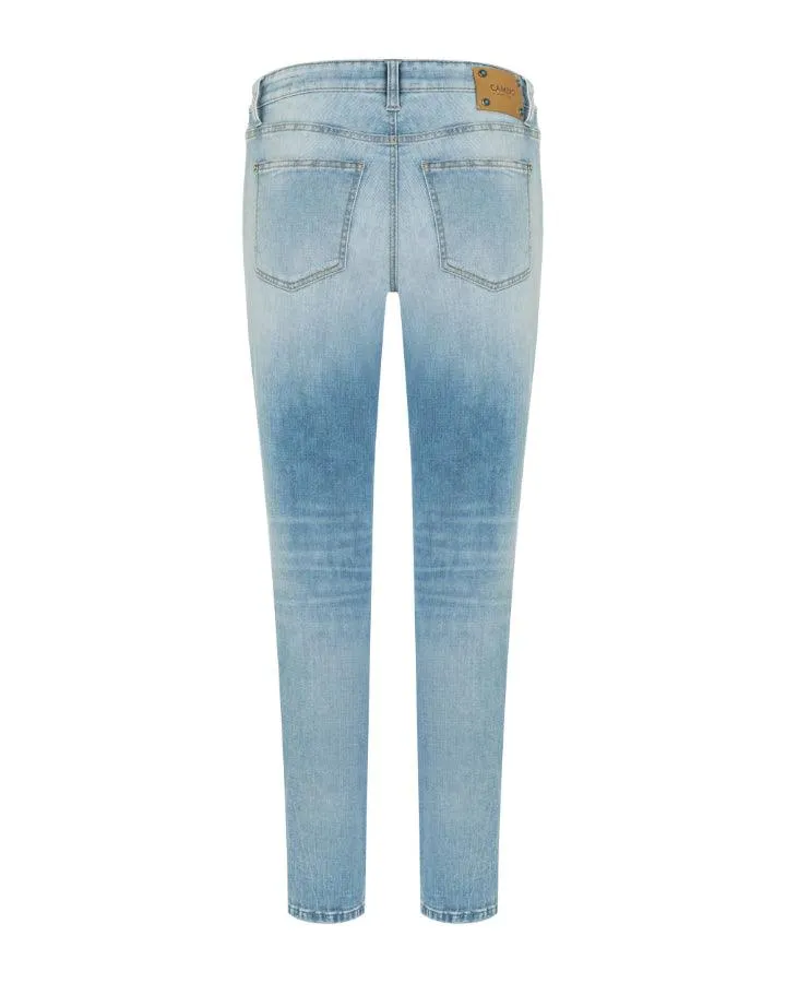 Cambio Kerry Distressed Straight Leg Jeans