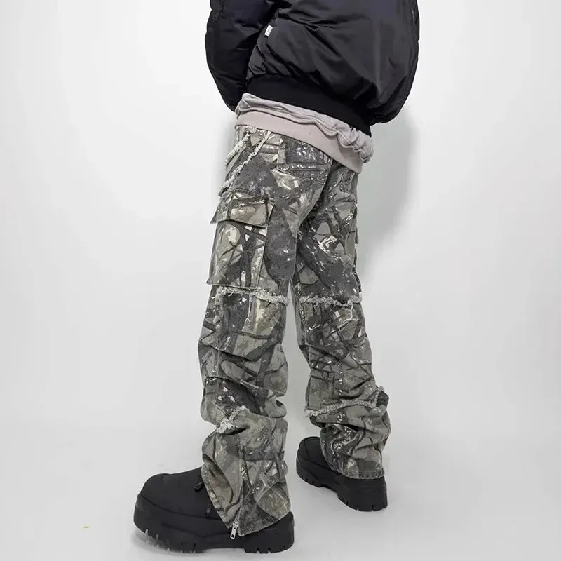 Camouflage Loose Straight Pants