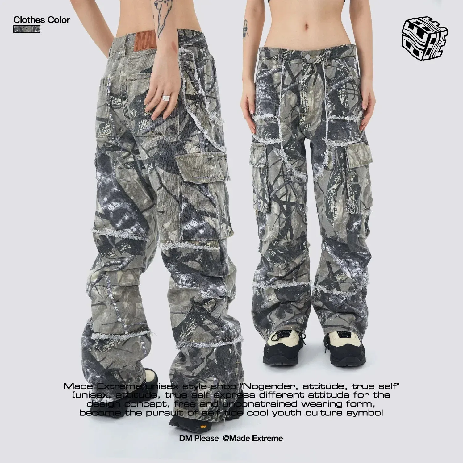 Camouflage Loose Straight Pants