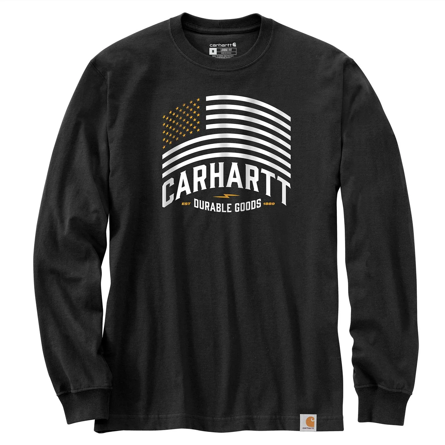 Carhartt Men's Relaxed Fit Midweight Flag Graphic Long Sleeve T-Shirt