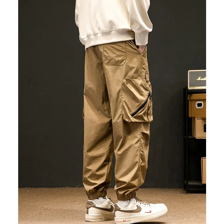 Casual Elasticity Tapered Thin Loose Fit Cargo Pants