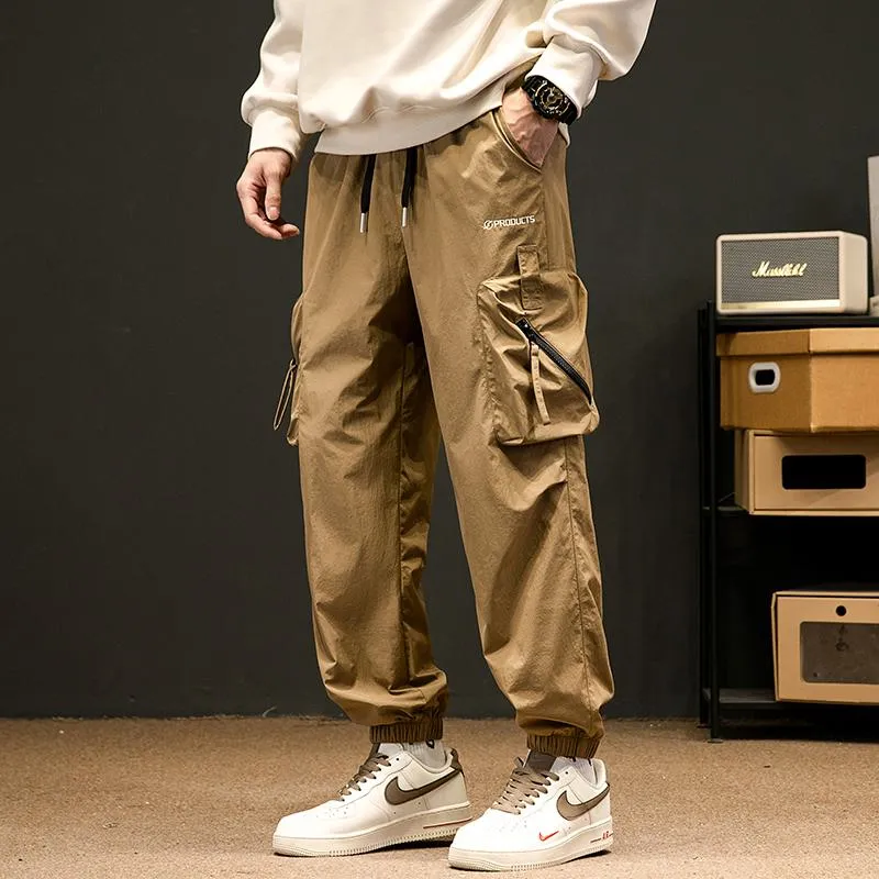 Casual Elasticity Tapered Thin Loose Fit Cargo Pants