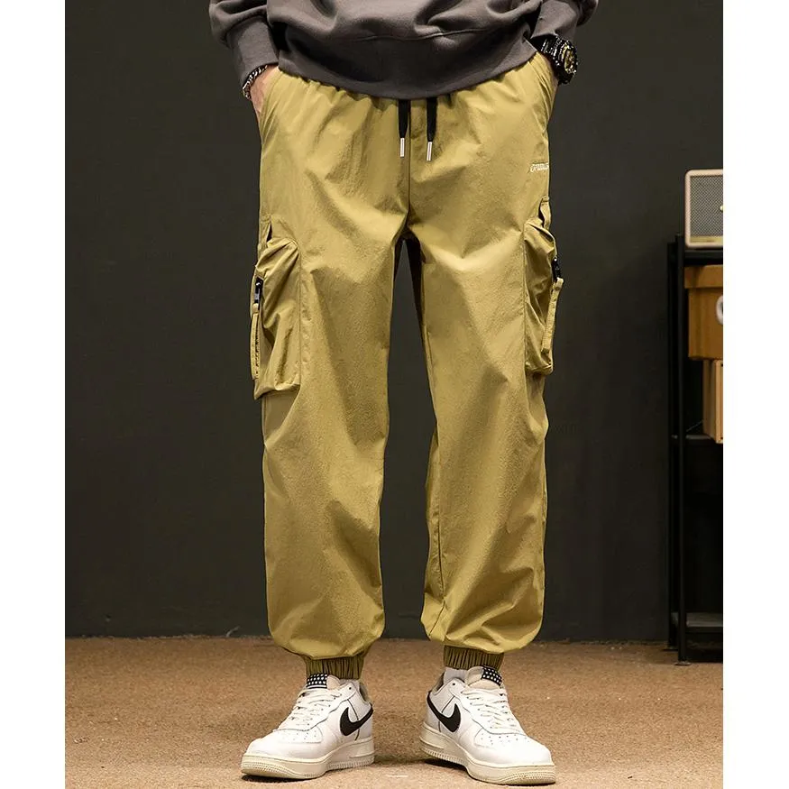 Casual Elasticity Tapered Thin Loose Fit Cargo Pants