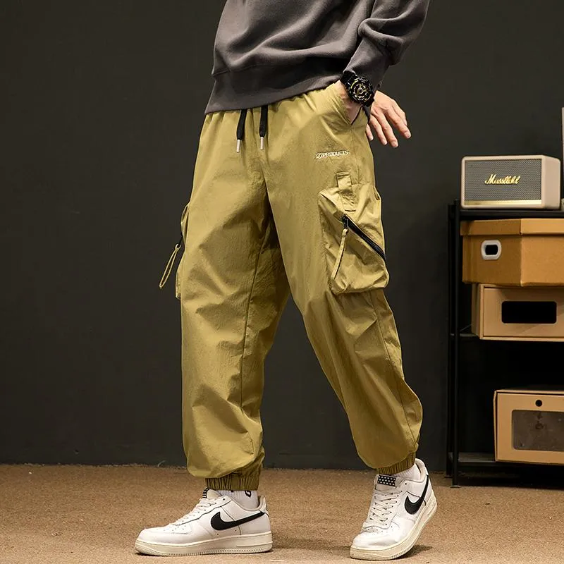 Casual Elasticity Tapered Thin Loose Fit Cargo Pants