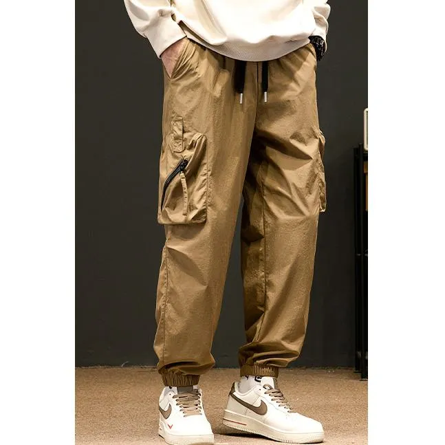 Casual Elasticity Tapered Thin Loose Fit Cargo Pants