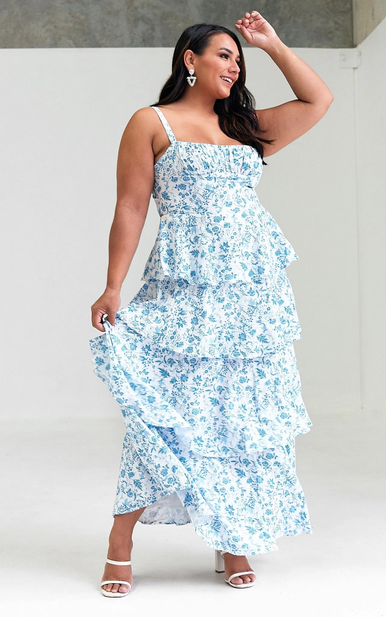 Cheshire Maxi Dress - Blue Floral