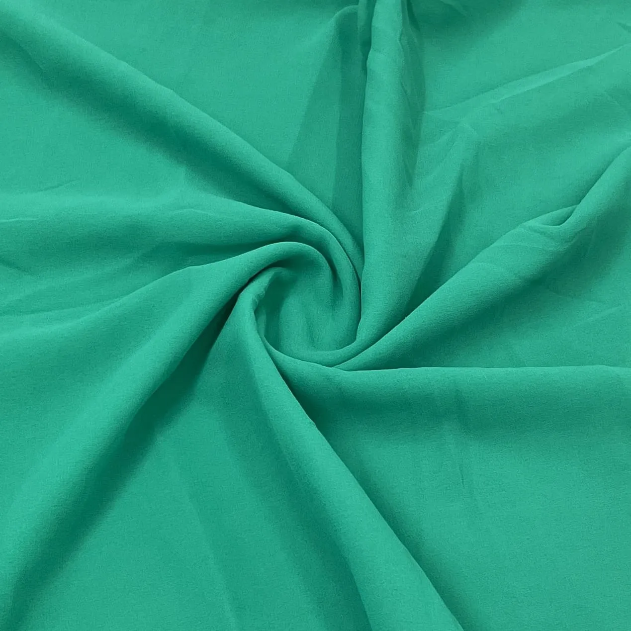 Classic Cool Green Solid Georgette Fabric