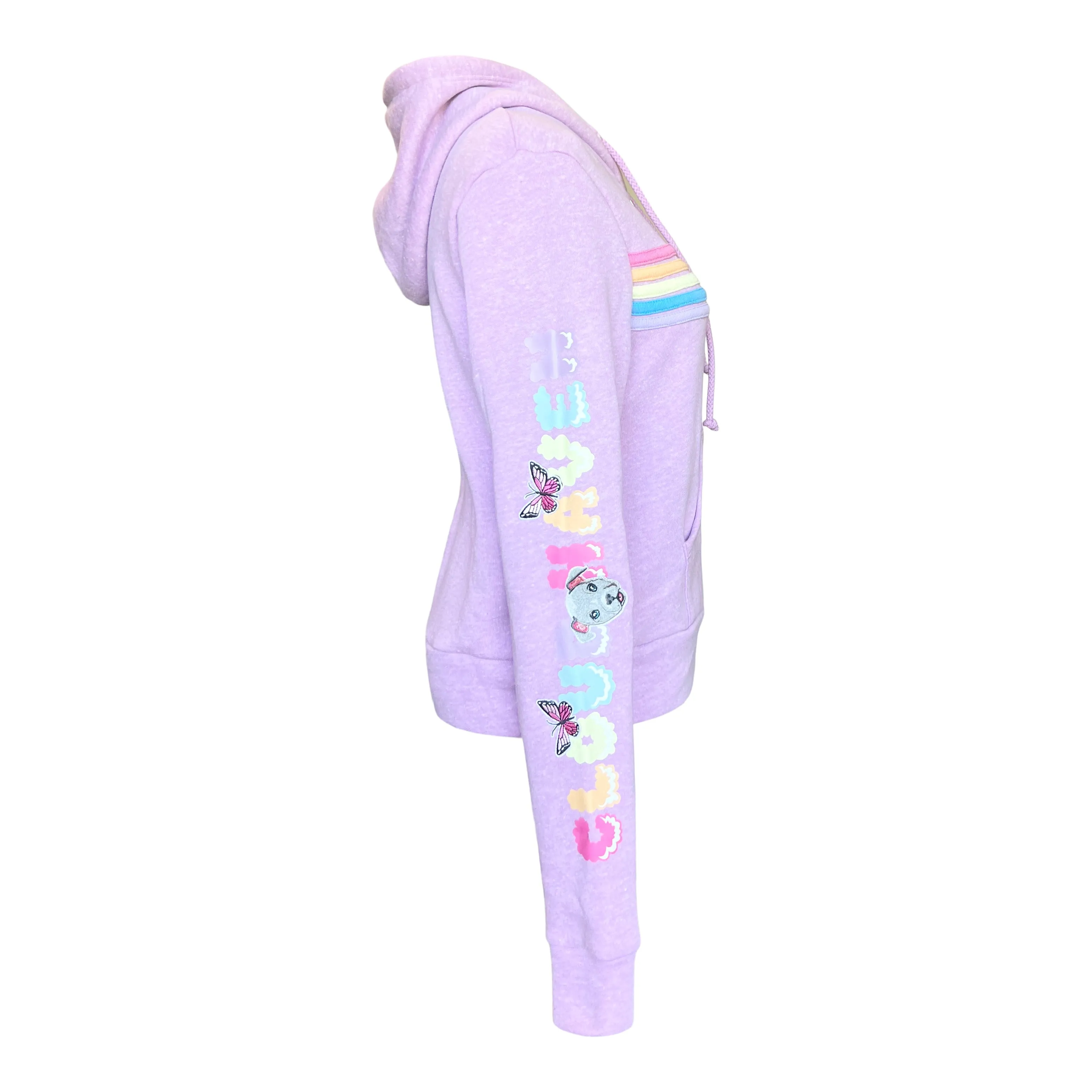 Cloud Haven Rainbow Pittie Hoodie Pink Mauve