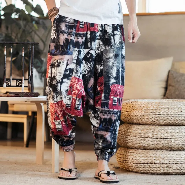 Cotton Loose Harajuku Youth Streetwear Fashion Men Harem Pants