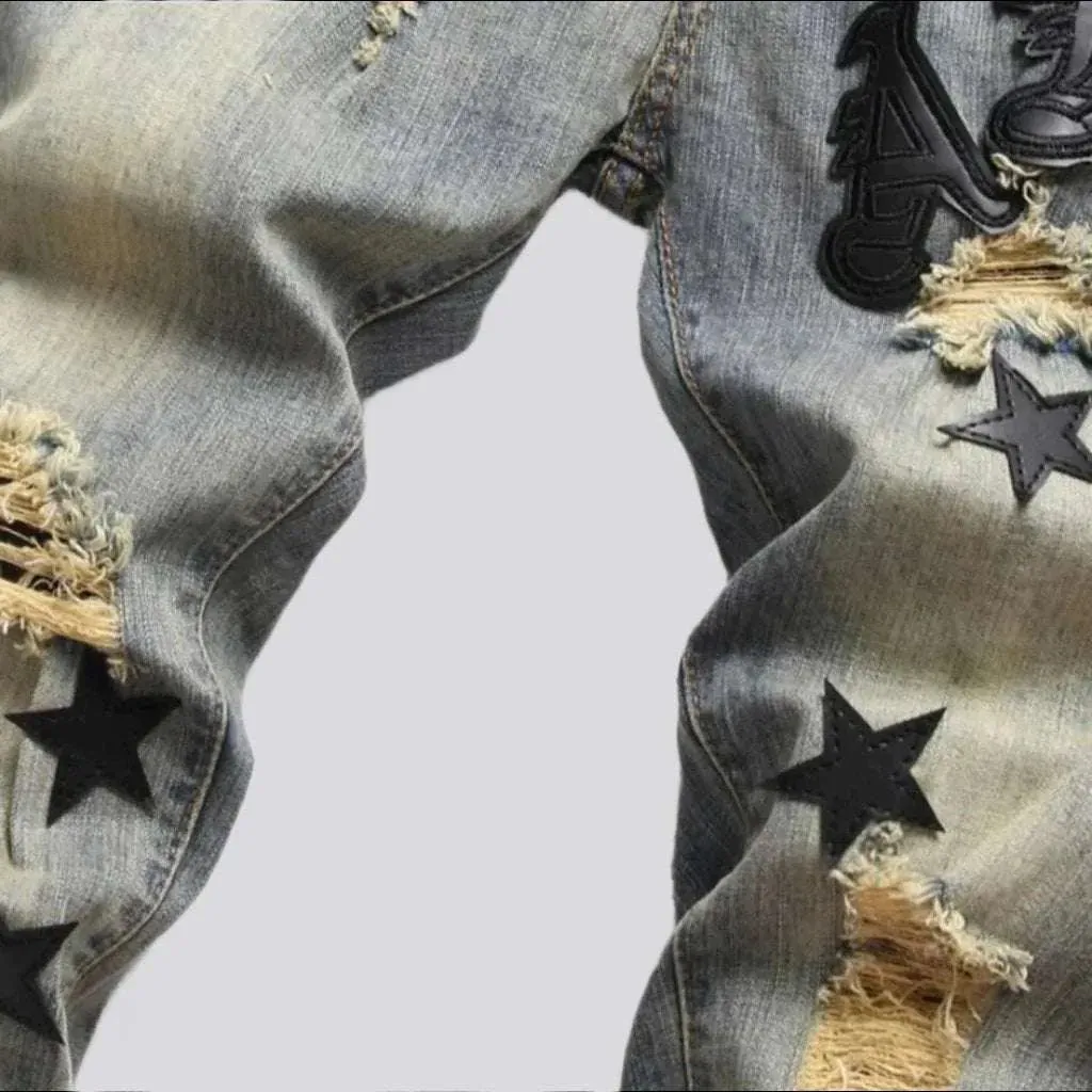 Distressed y2k jeans
 for men