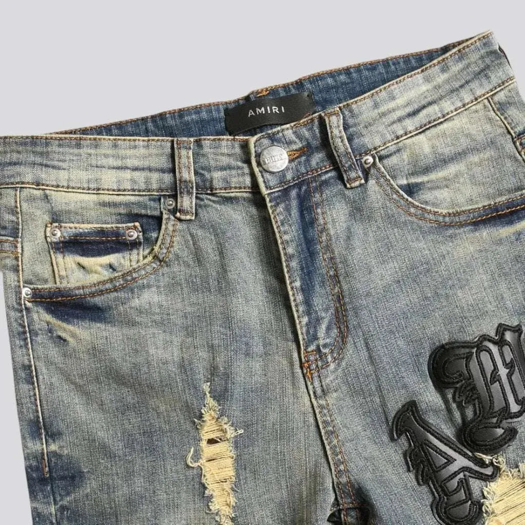 Distressed y2k jeans
 for men