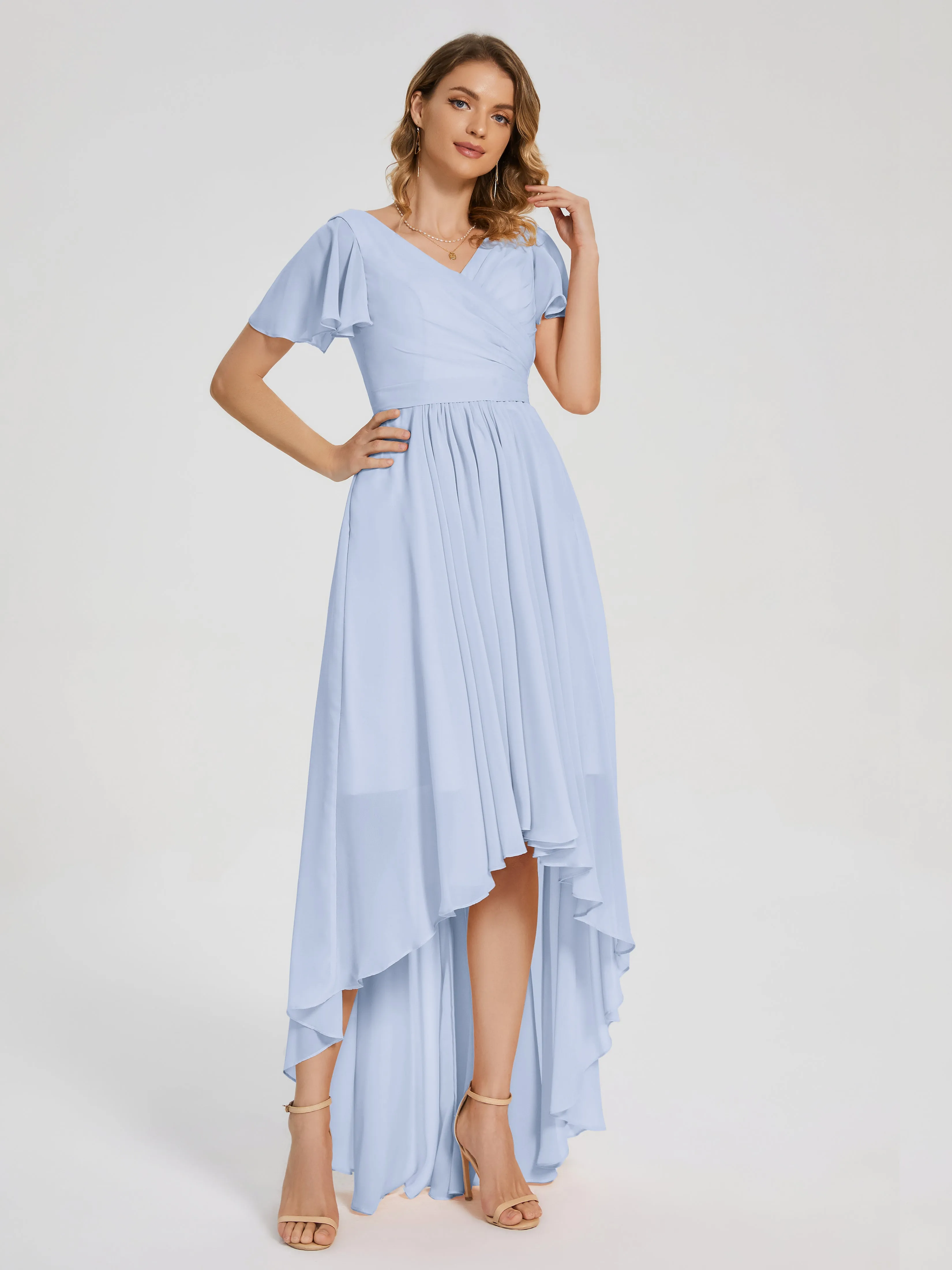 Evangeline Flowy Asymmetrical Chiffon Bridesmaid Dresses