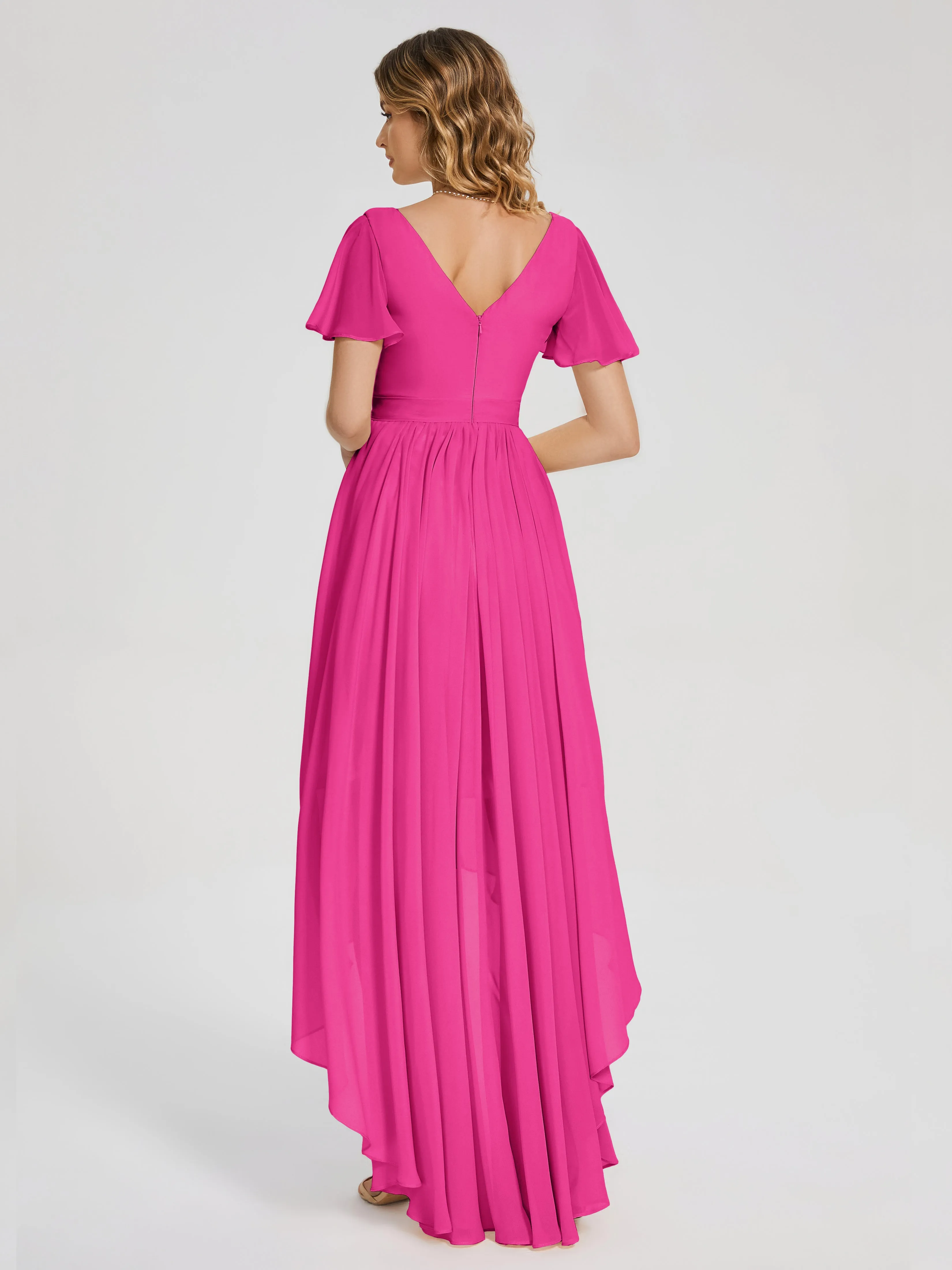 Evangeline Flowy Asymmetrical Chiffon Bridesmaid Dresses