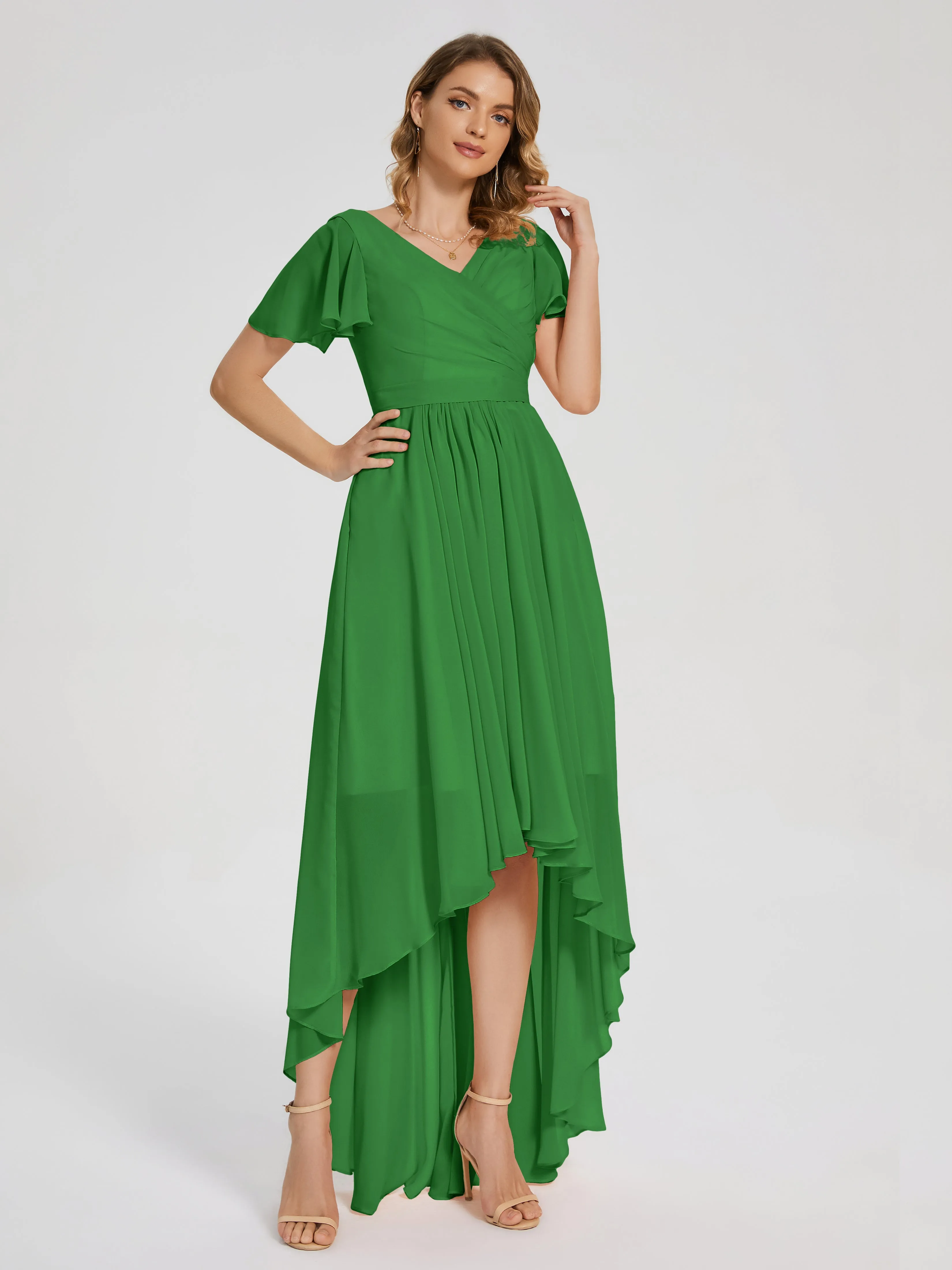 Evangeline Flowy Asymmetrical Chiffon Bridesmaid Dresses