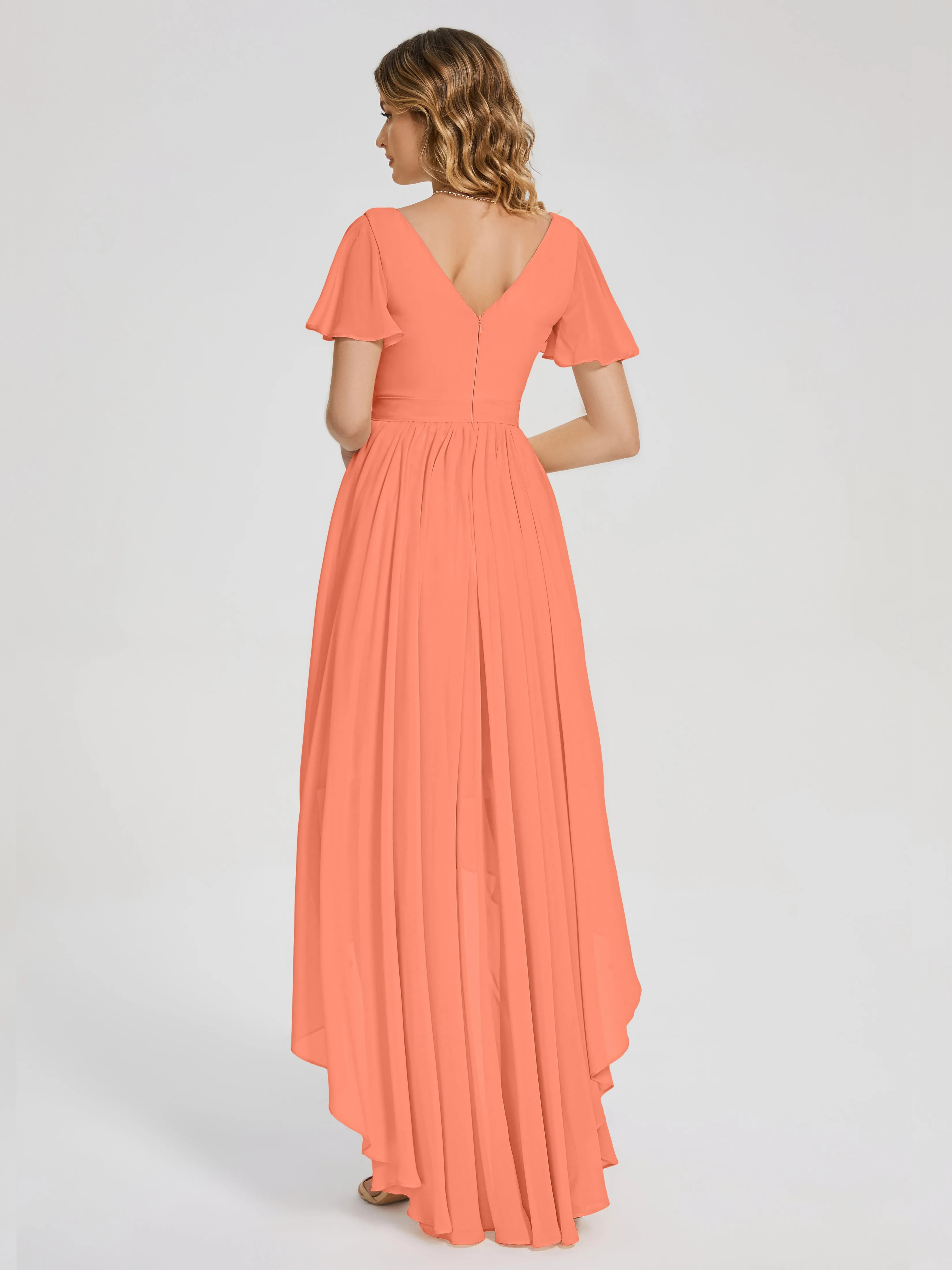 Evangeline Flowy Asymmetrical Chiffon Bridesmaid Dresses