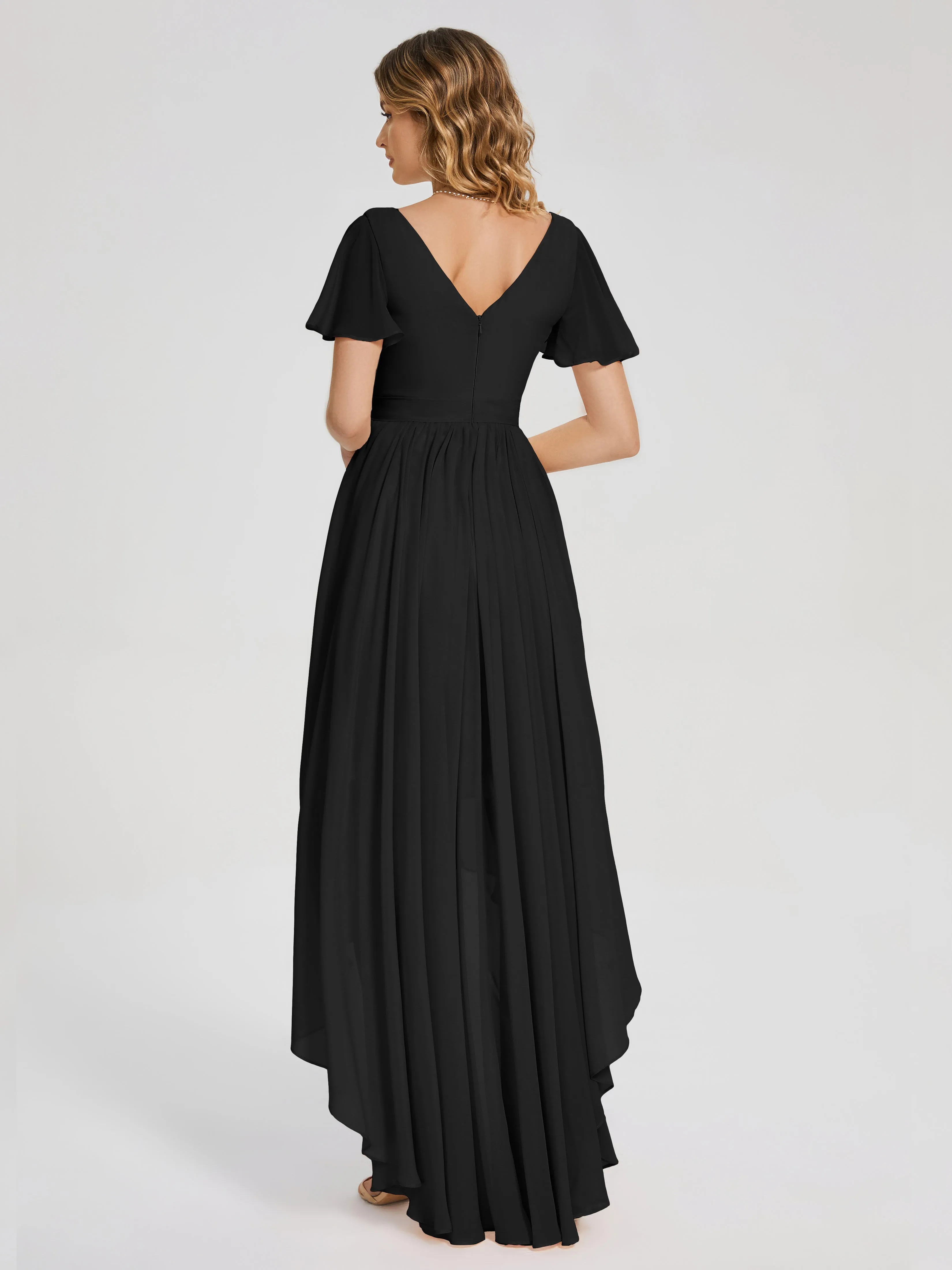 Evangeline Flowy Asymmetrical Chiffon Bridesmaid Dresses