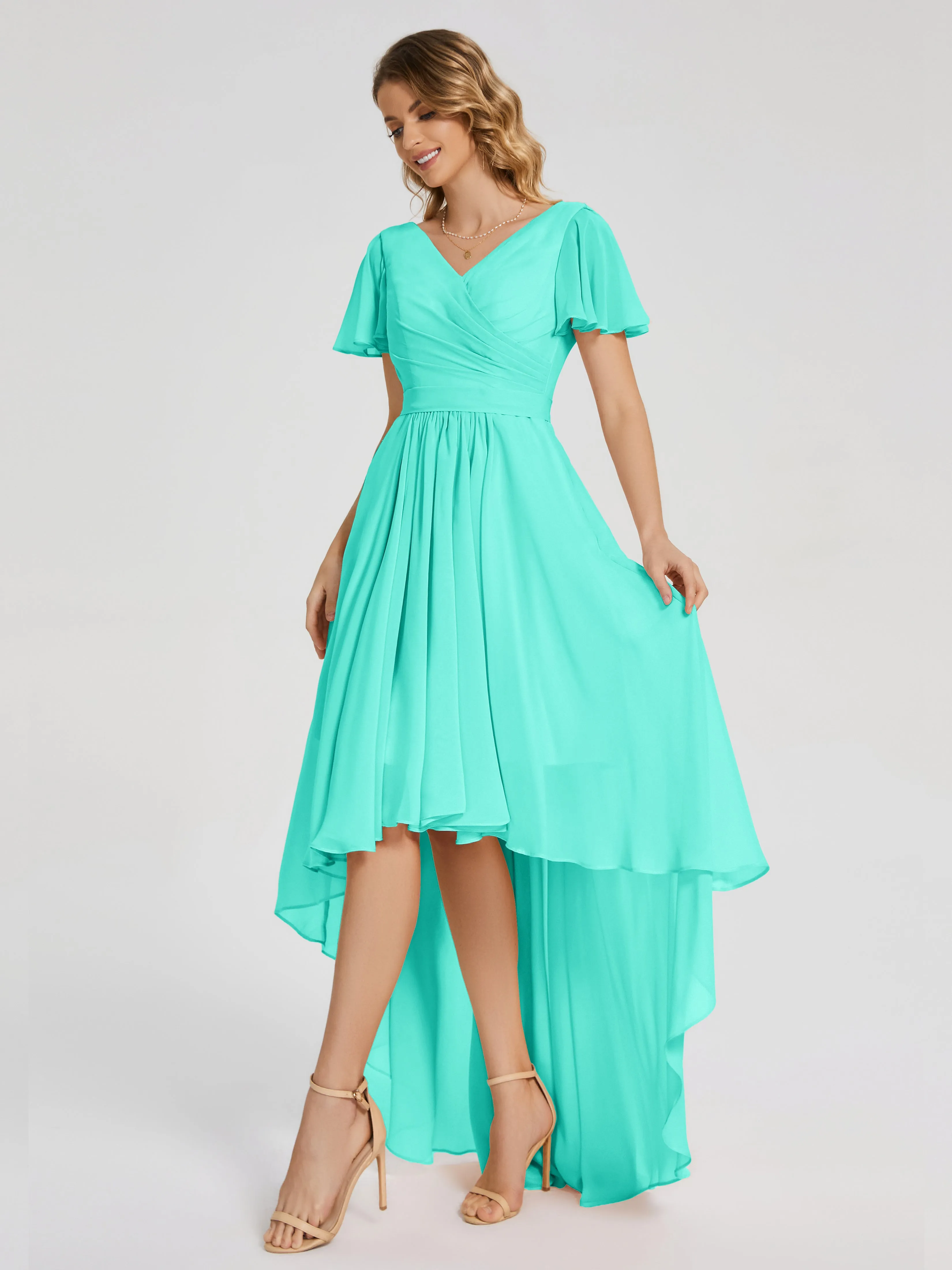 Evangeline Flowy Asymmetrical Chiffon Bridesmaid Dresses