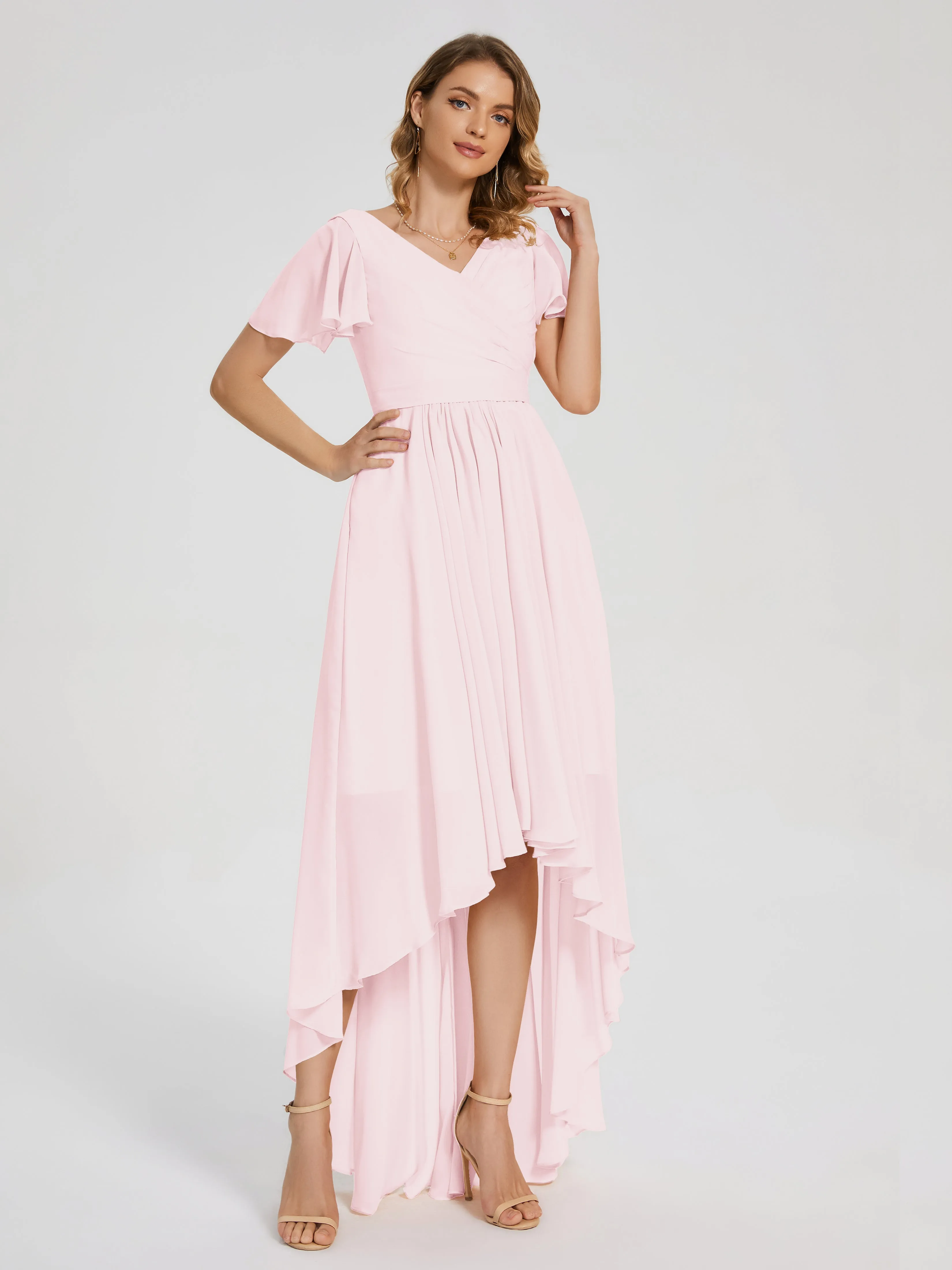 Evangeline Flowy Asymmetrical Chiffon Bridesmaid Dresses