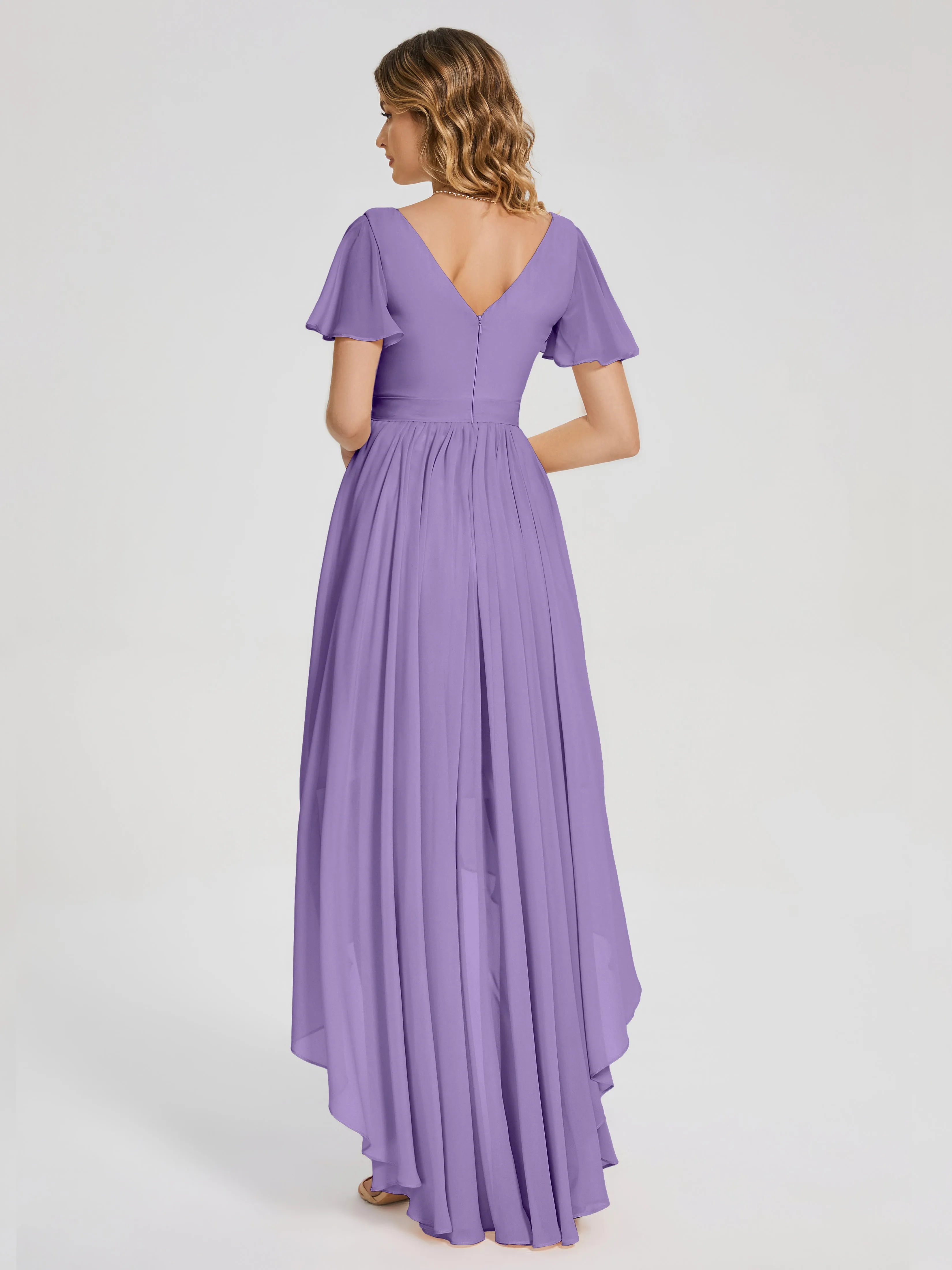 Evangeline Flowy Asymmetrical Chiffon Bridesmaid Dresses