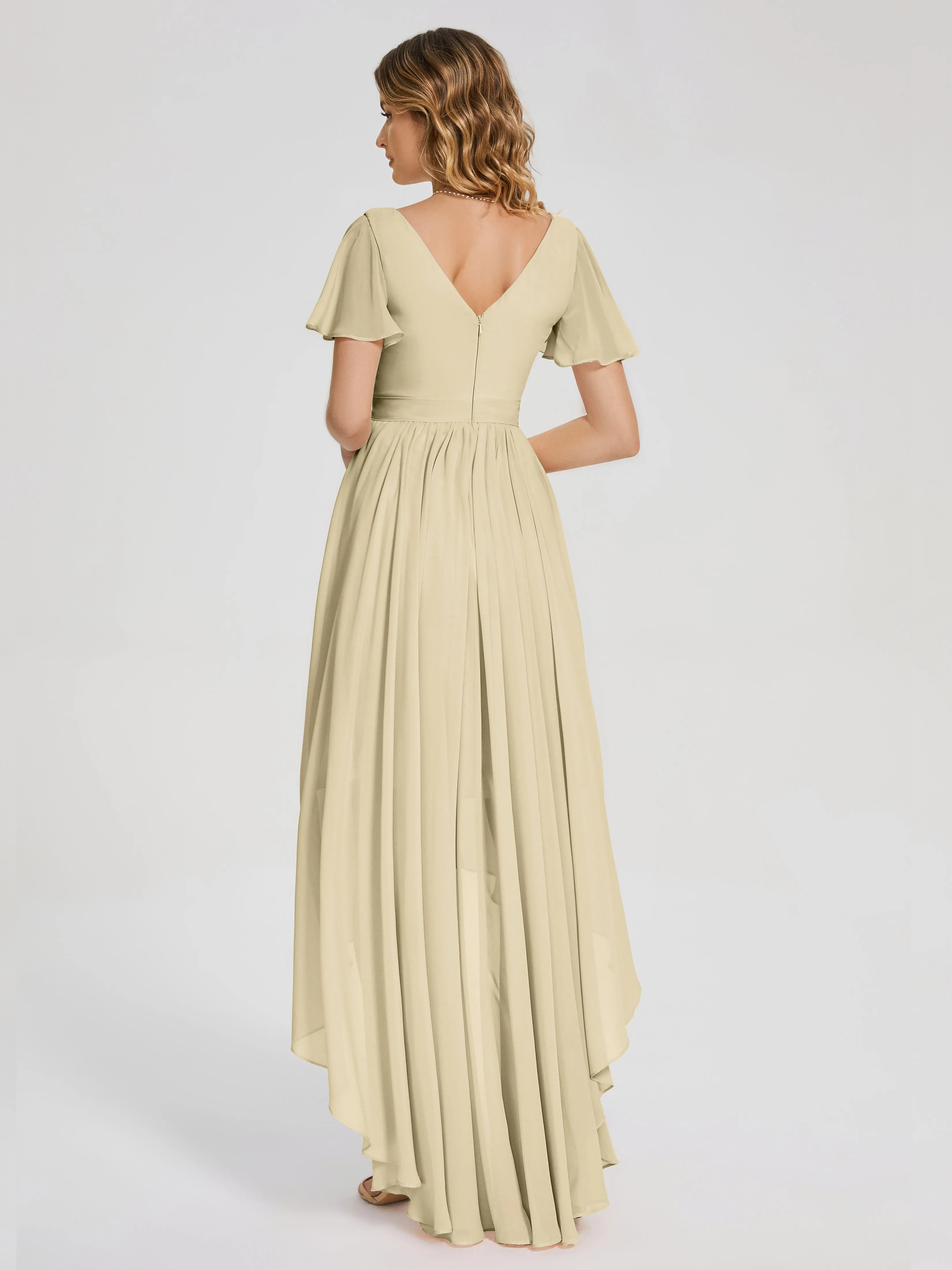 Evangeline Flowy Asymmetrical Chiffon Bridesmaid Dresses