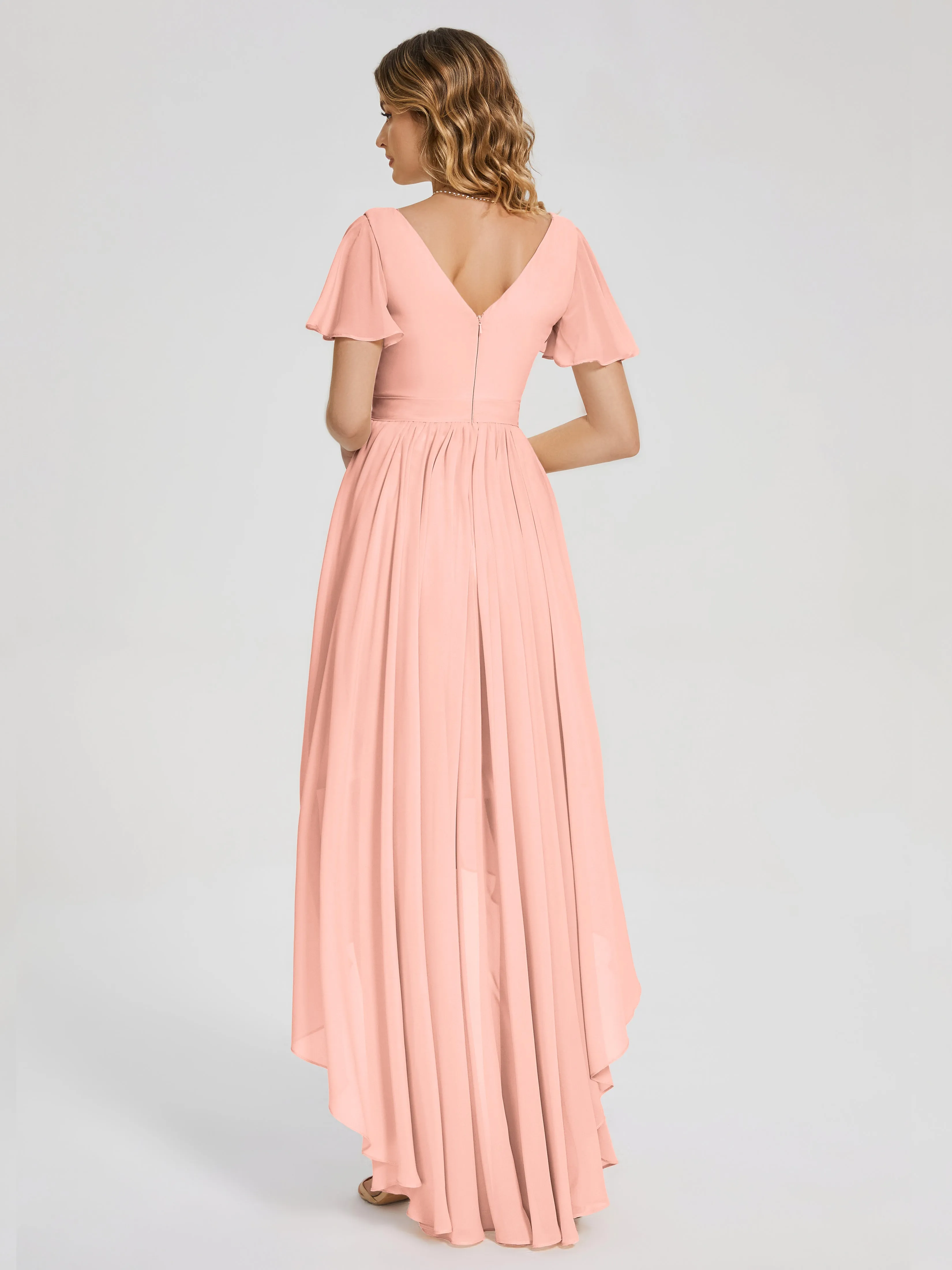 Evangeline Flowy Asymmetrical Chiffon Bridesmaid Dresses