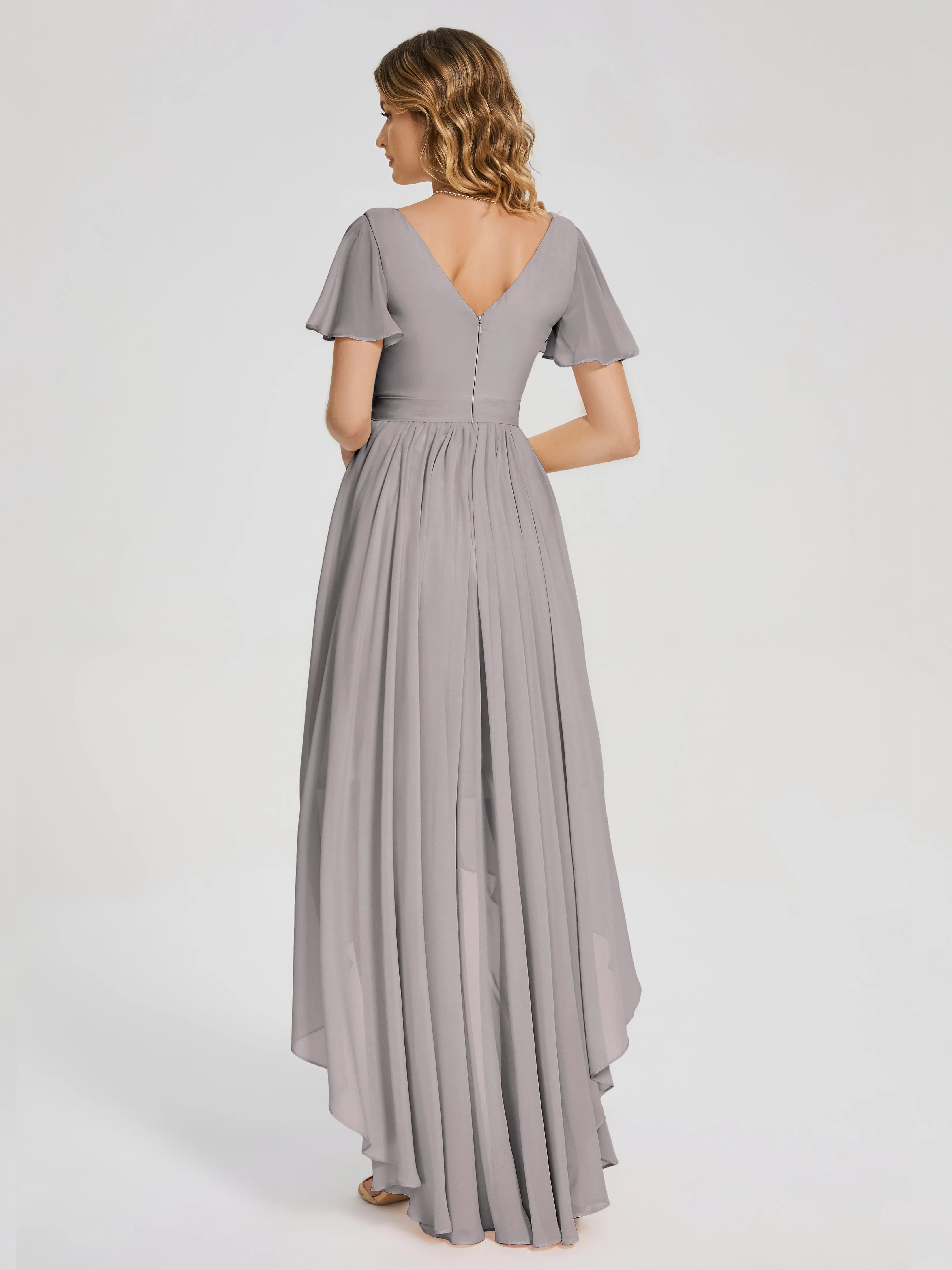 Evangeline Flowy Asymmetrical Chiffon Bridesmaid Dresses