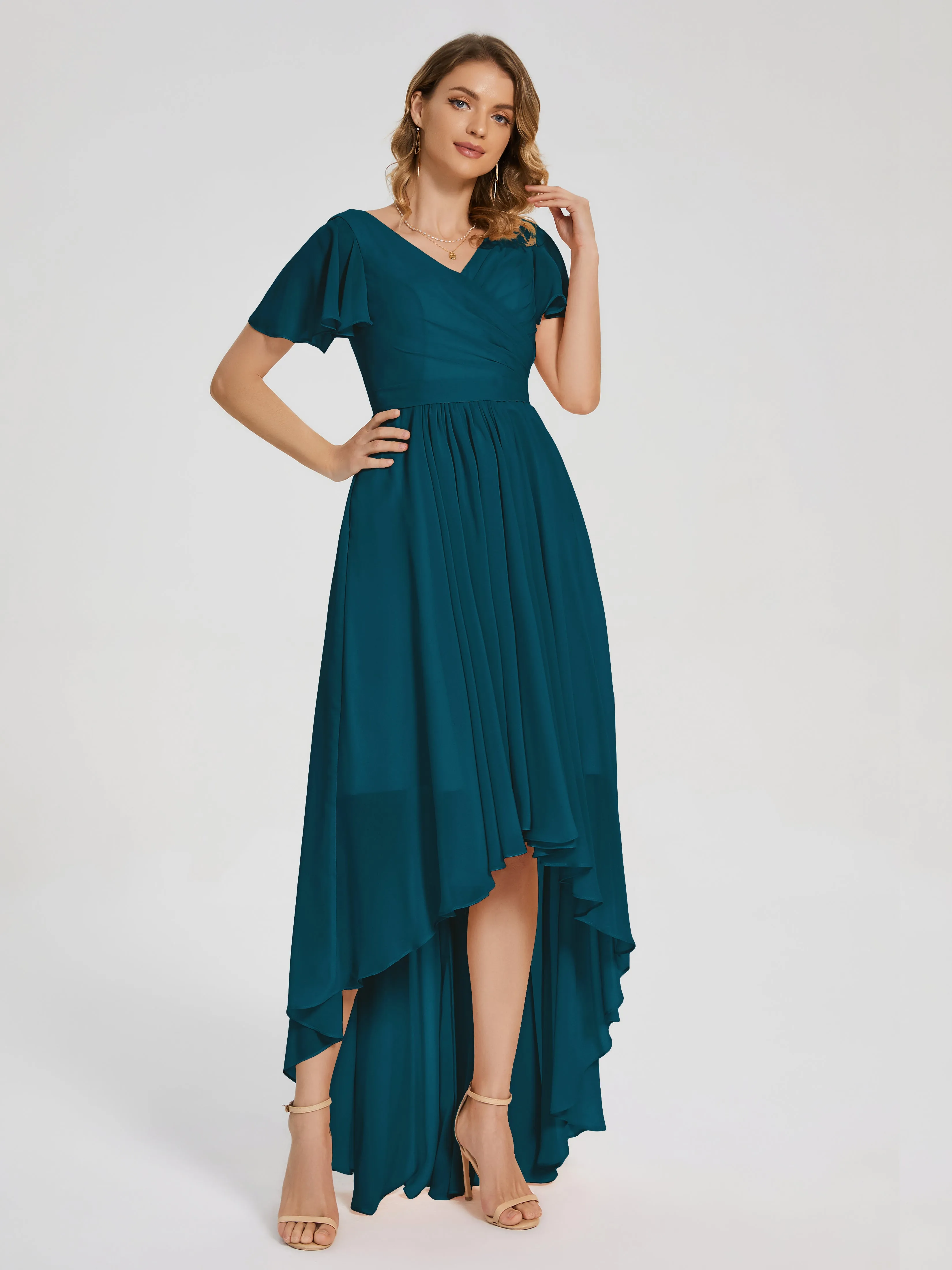 Evangeline Flowy Asymmetrical Chiffon Bridesmaid Dresses