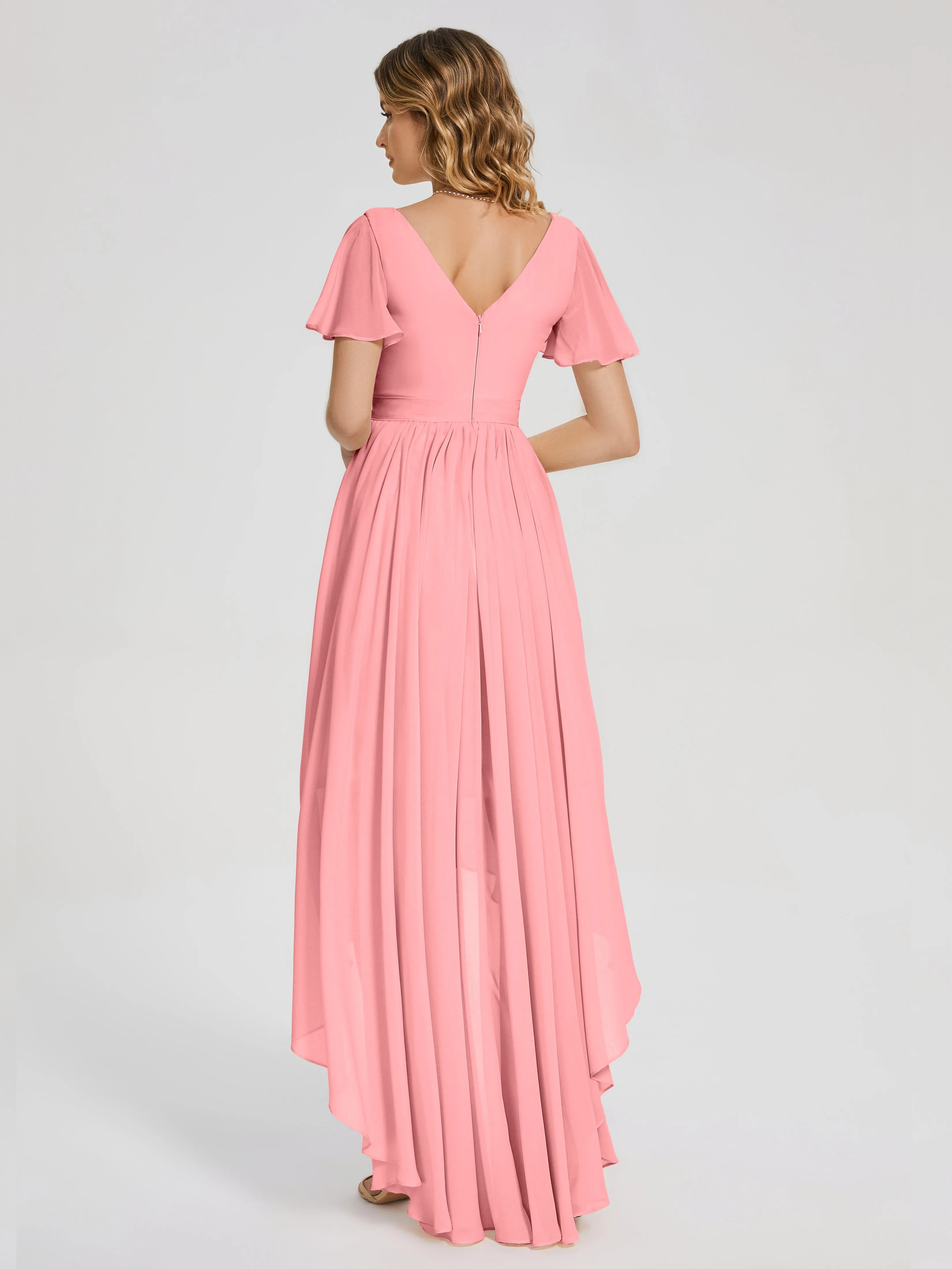 Evangeline Flowy Asymmetrical Chiffon Bridesmaid Dresses