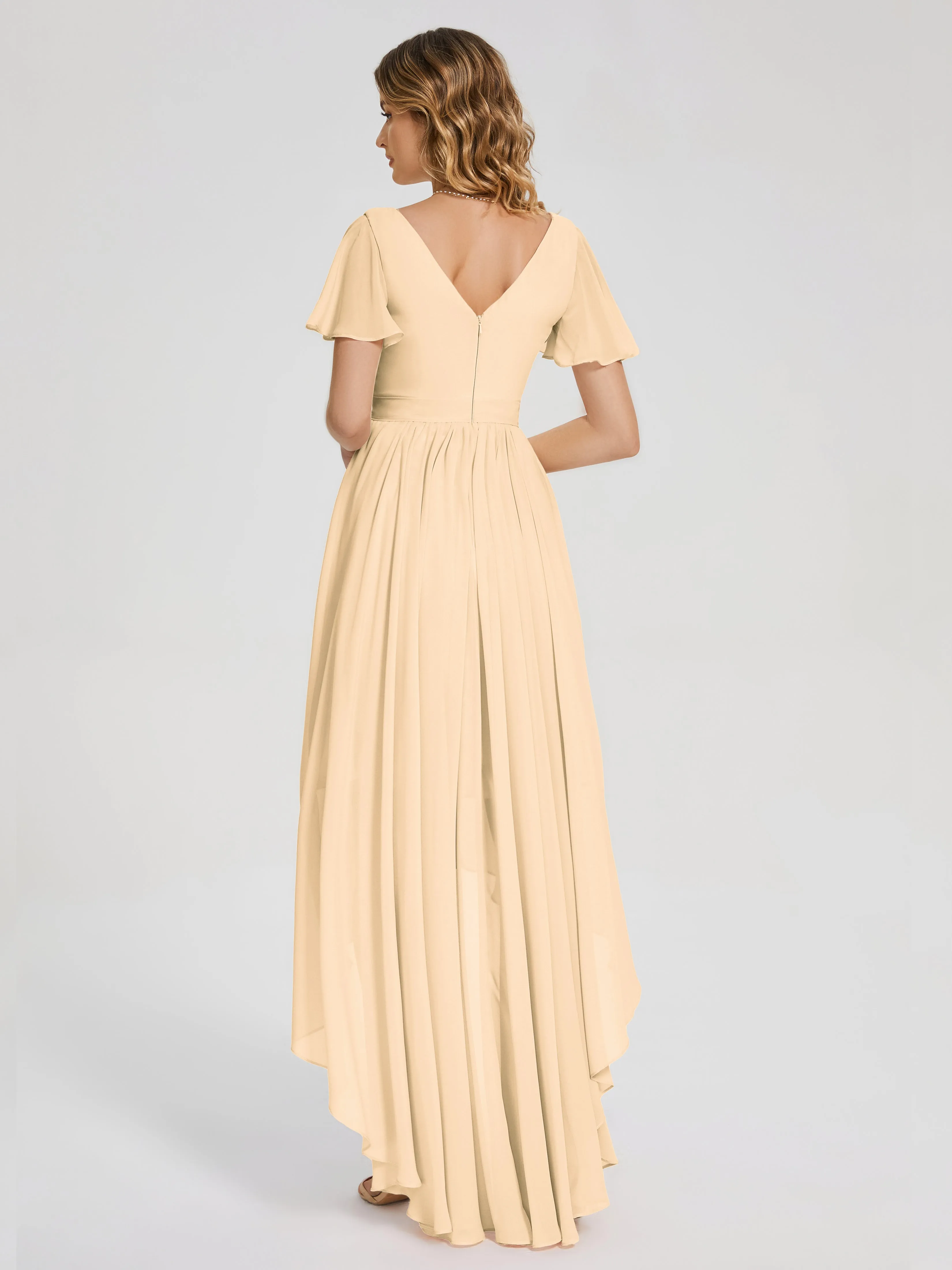 Evangeline Flowy Asymmetrical Chiffon Bridesmaid Dresses