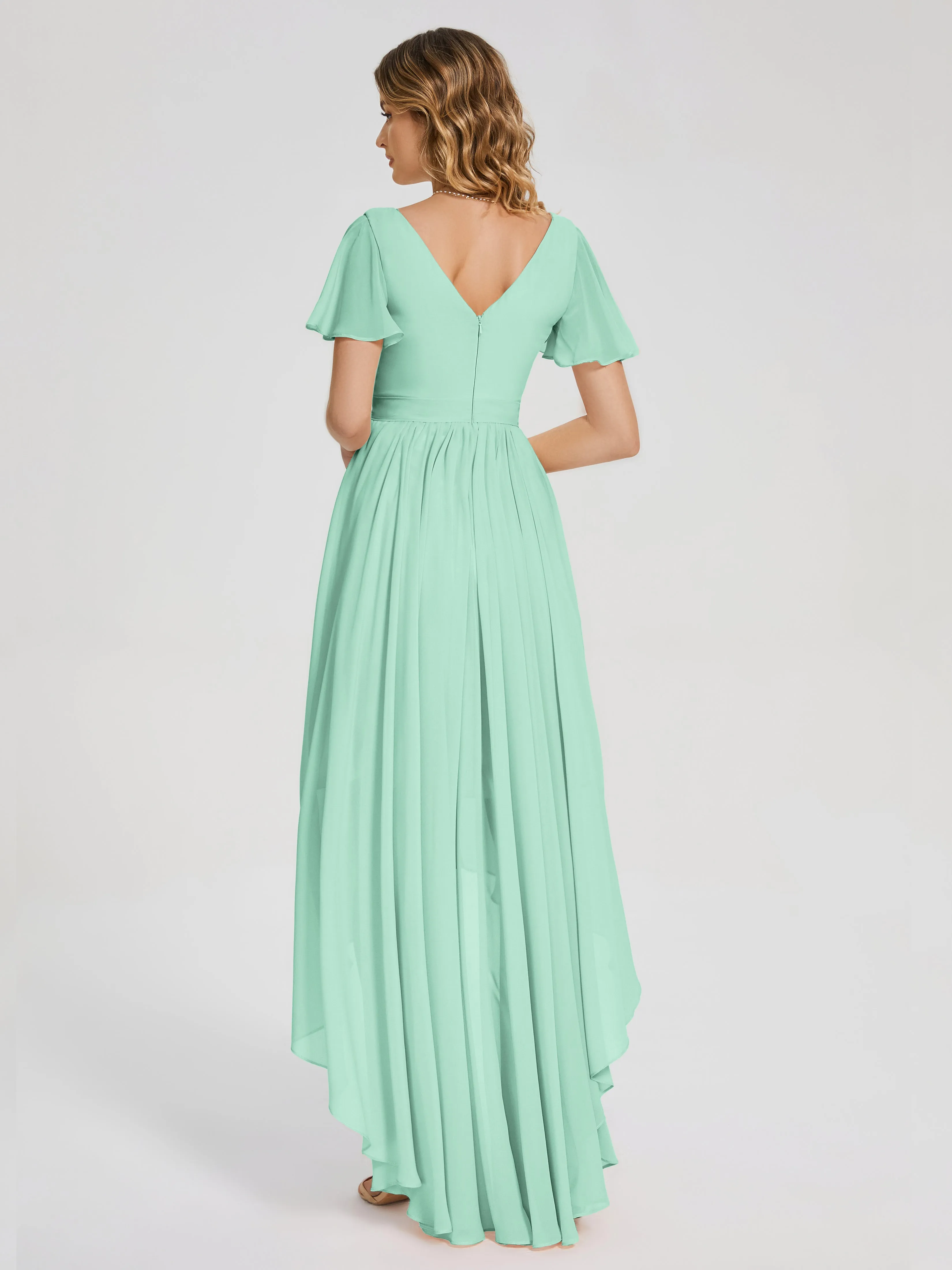 Evangeline Flowy Asymmetrical Chiffon Bridesmaid Dresses