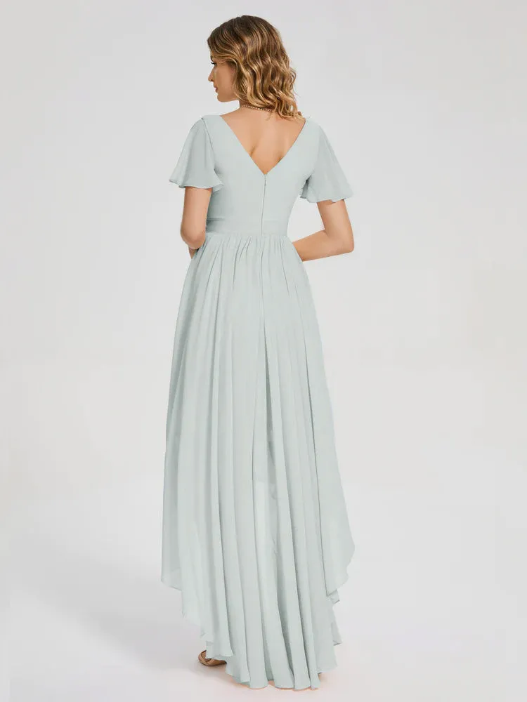 Evangeline Flowy Asymmetrical Chiffon Bridesmaid Dresses