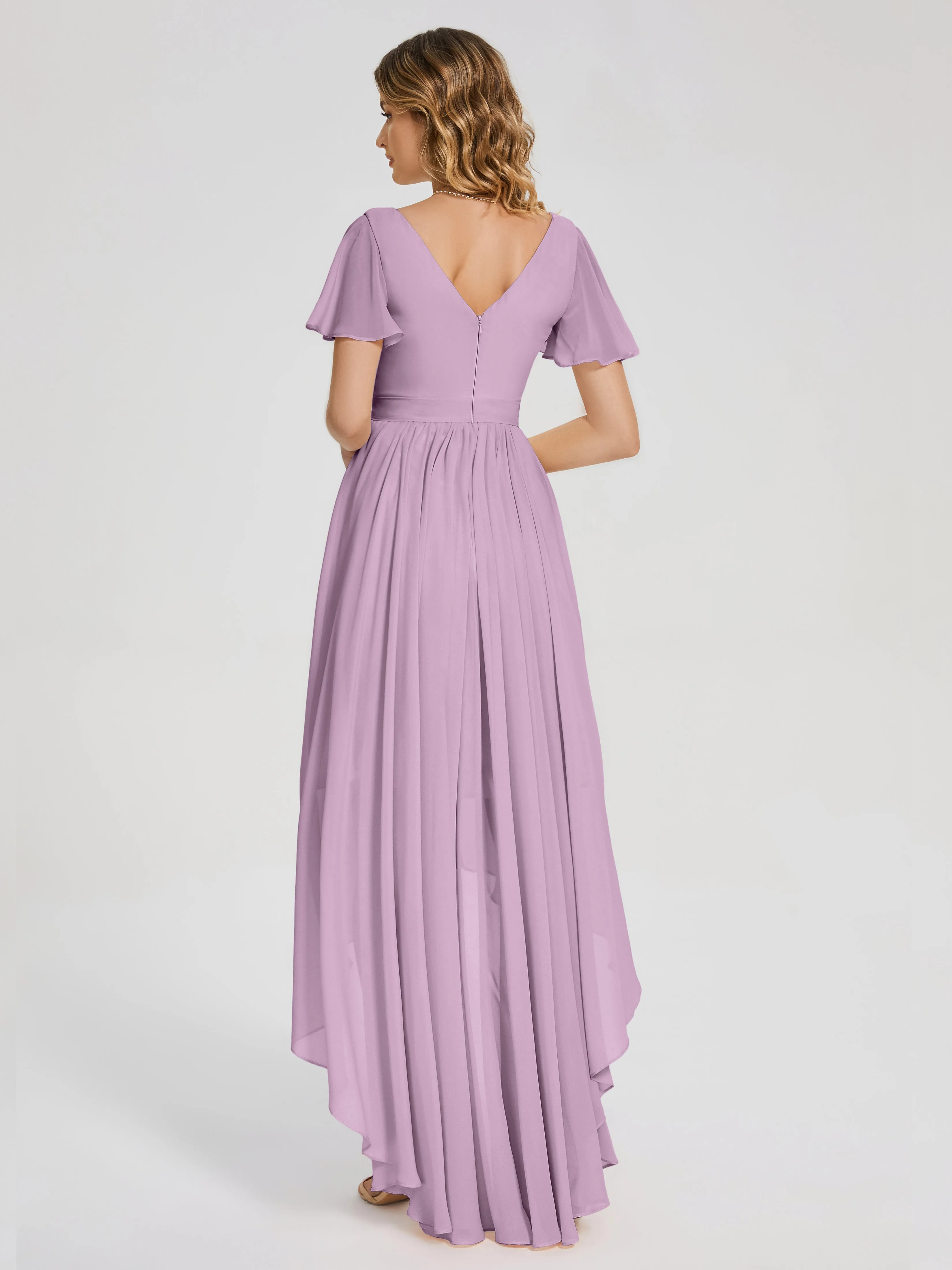 Evangeline Flowy Asymmetrical Chiffon Bridesmaid Dresses