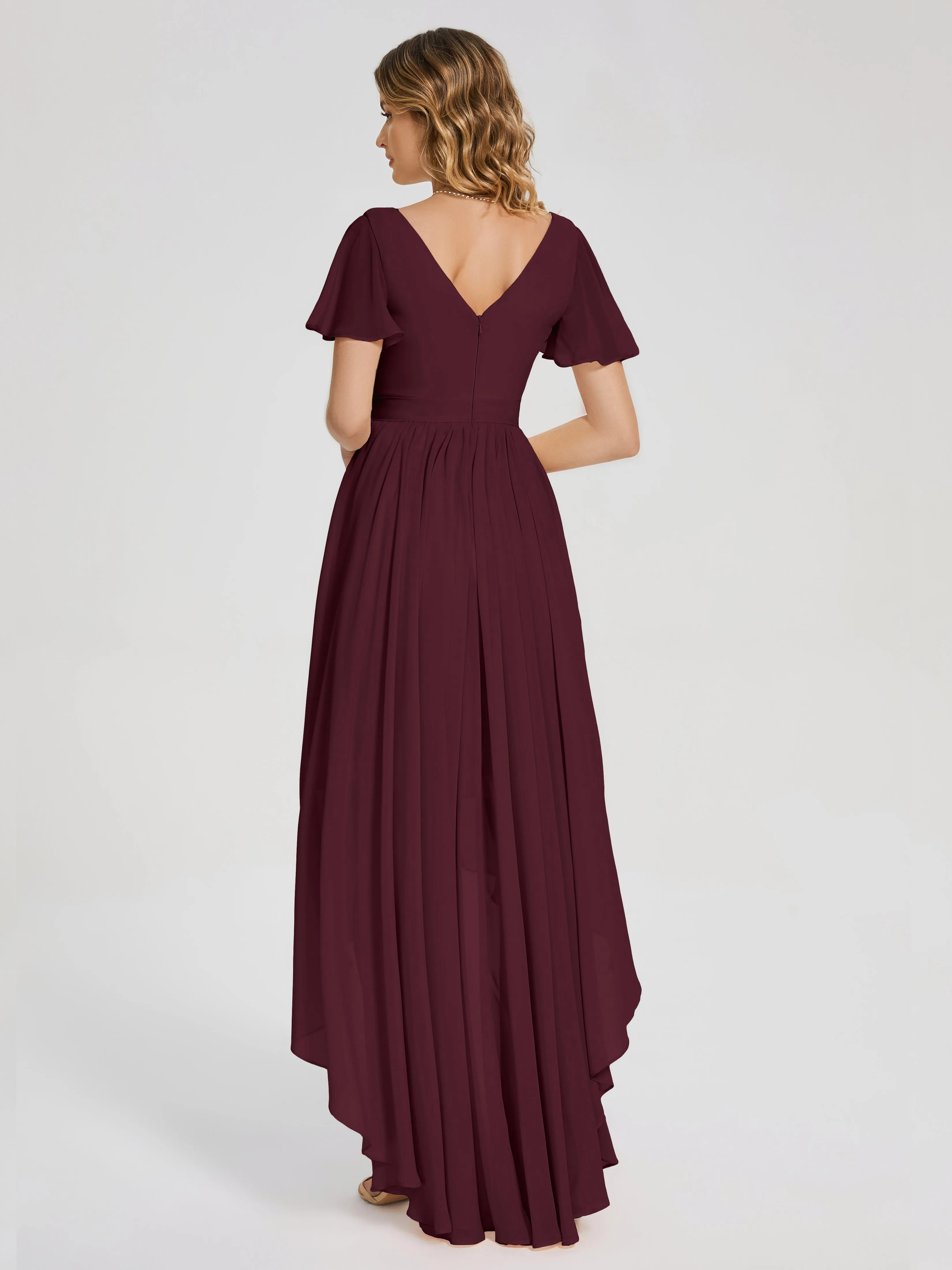 Evangeline Flowy Asymmetrical Chiffon Bridesmaid Dresses