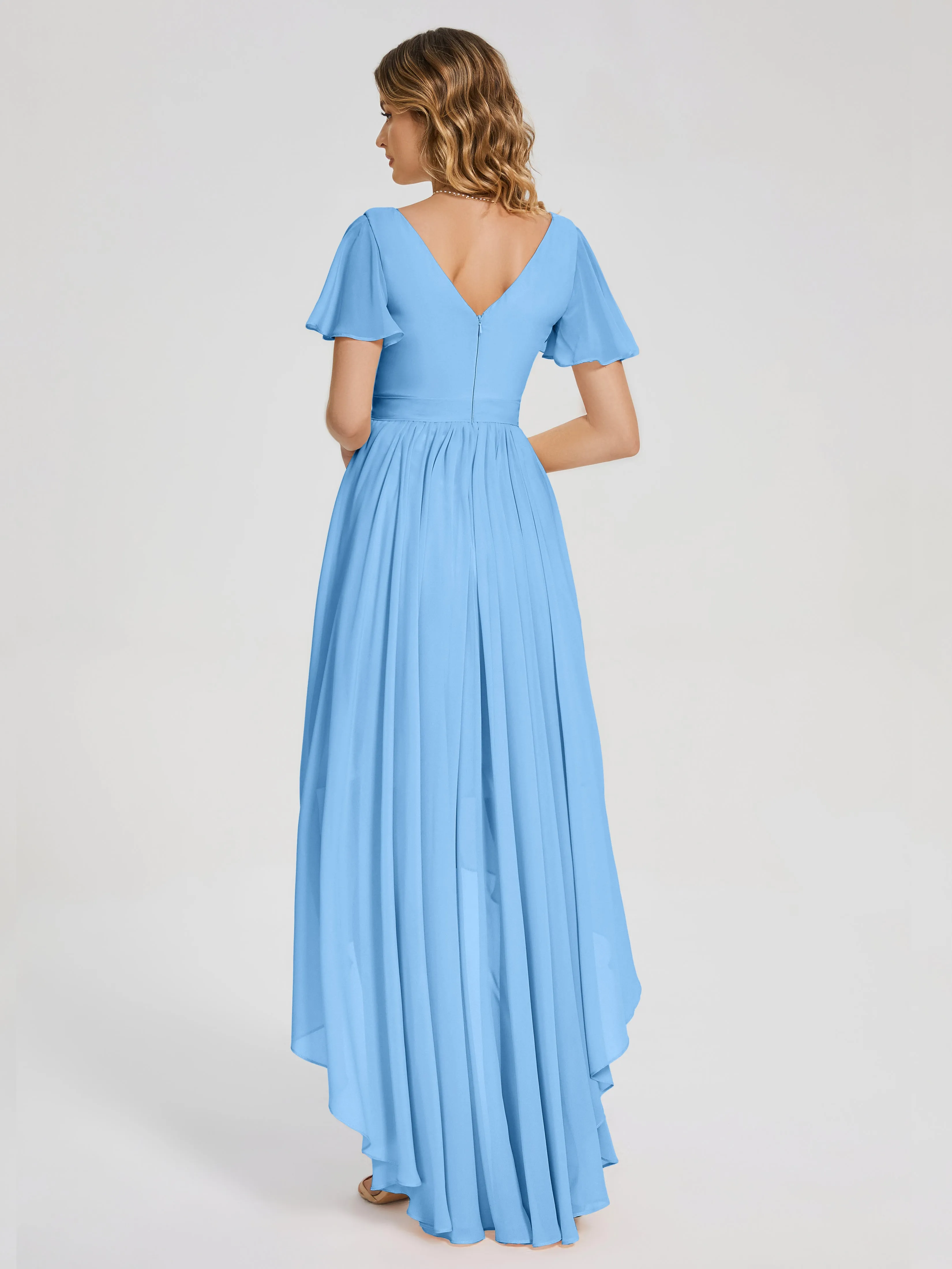 Evangeline Flowy Asymmetrical Chiffon Bridesmaid Dresses