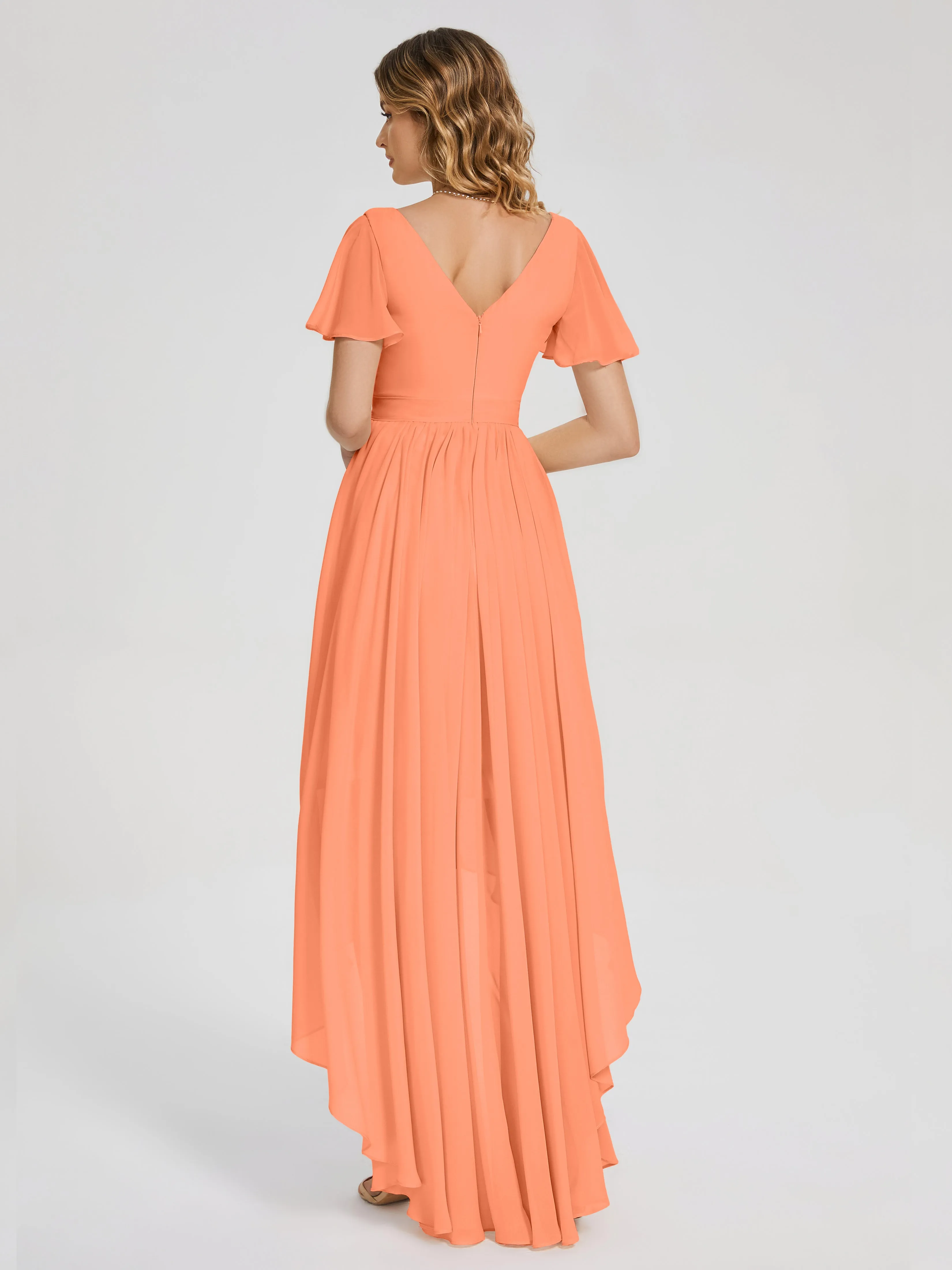 Evangeline Flowy Asymmetrical Chiffon Bridesmaid Dresses