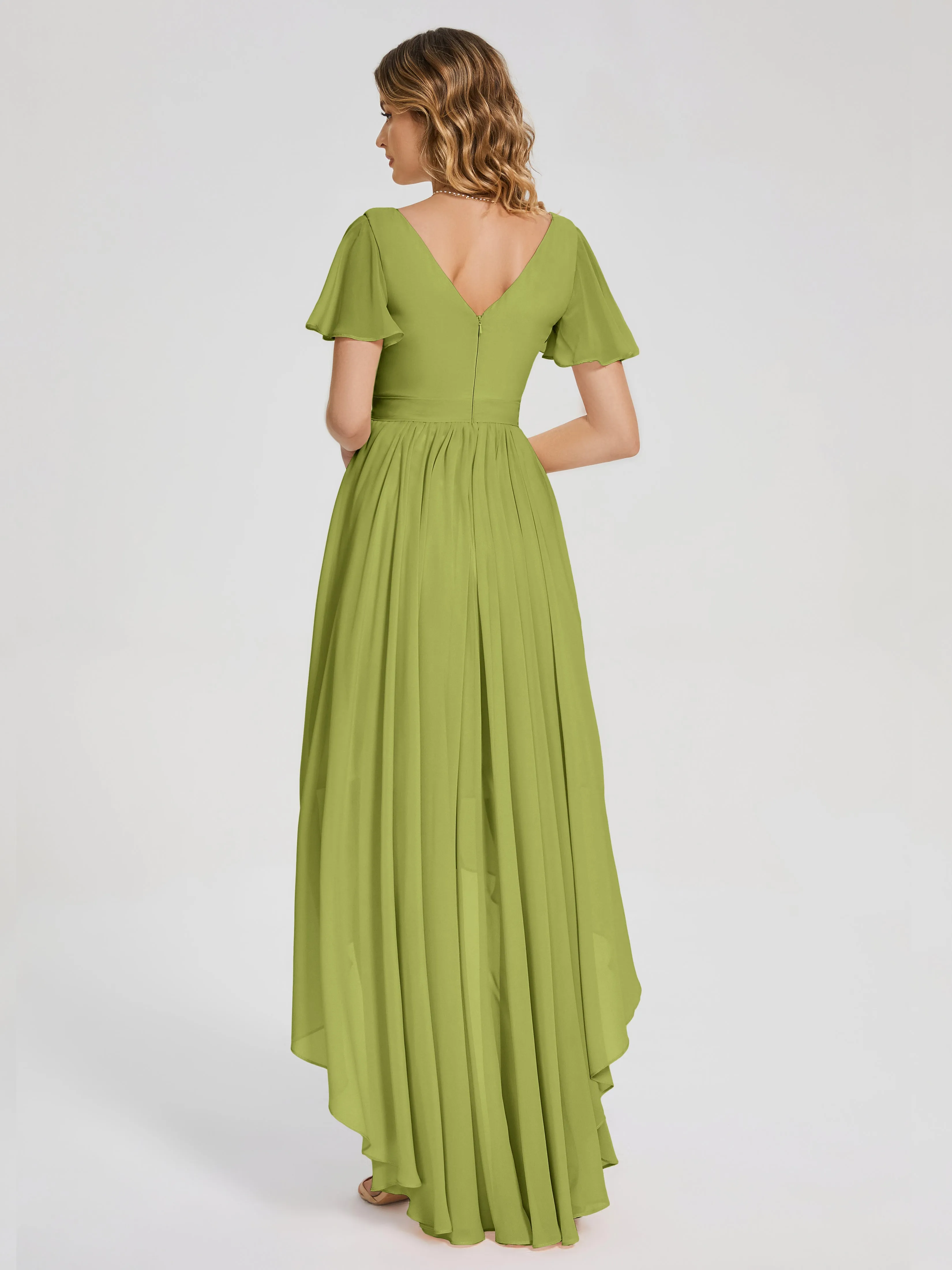 Evangeline Flowy Asymmetrical Chiffon Bridesmaid Dresses