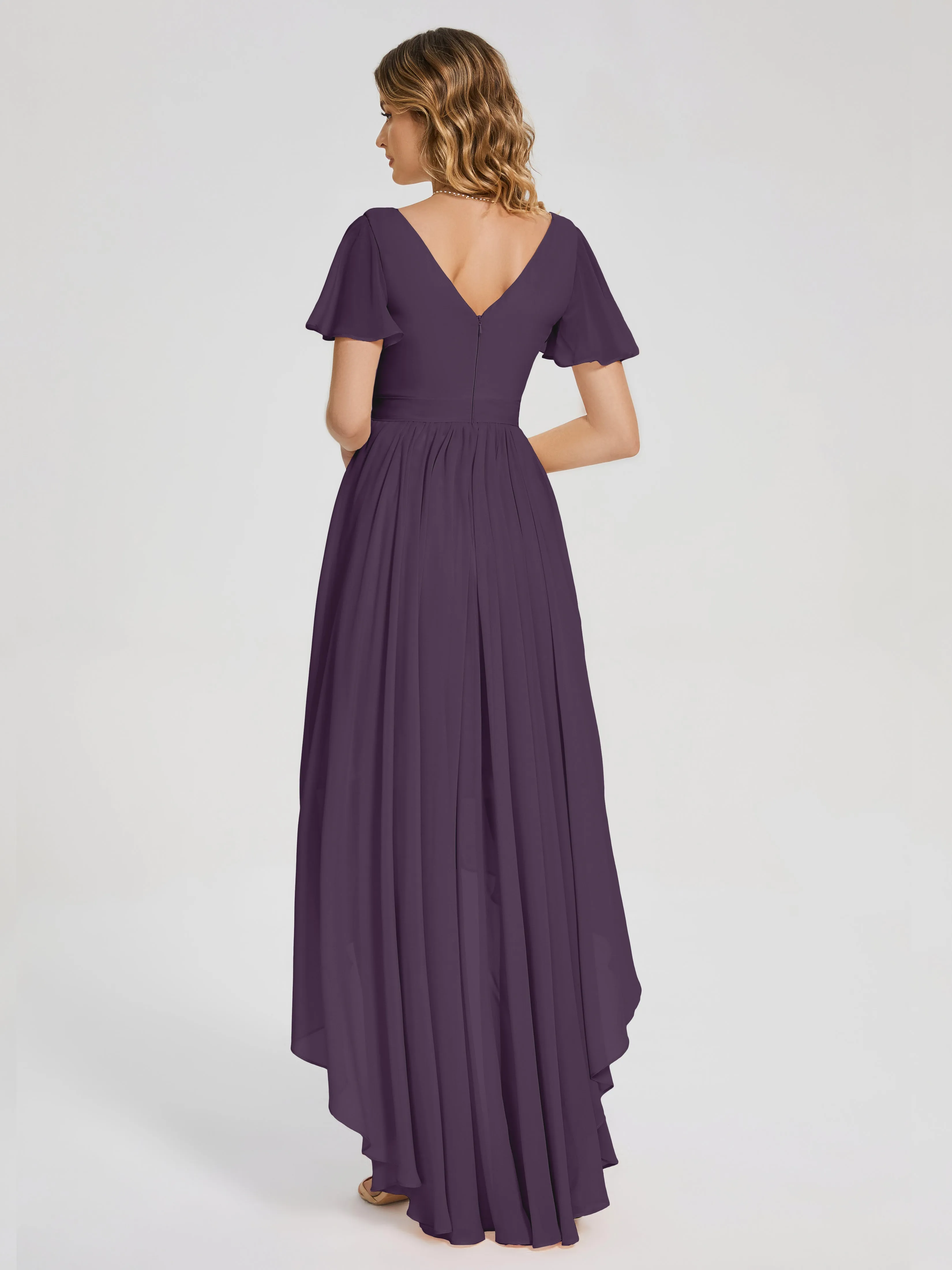 Evangeline Flowy Asymmetrical Chiffon Bridesmaid Dresses