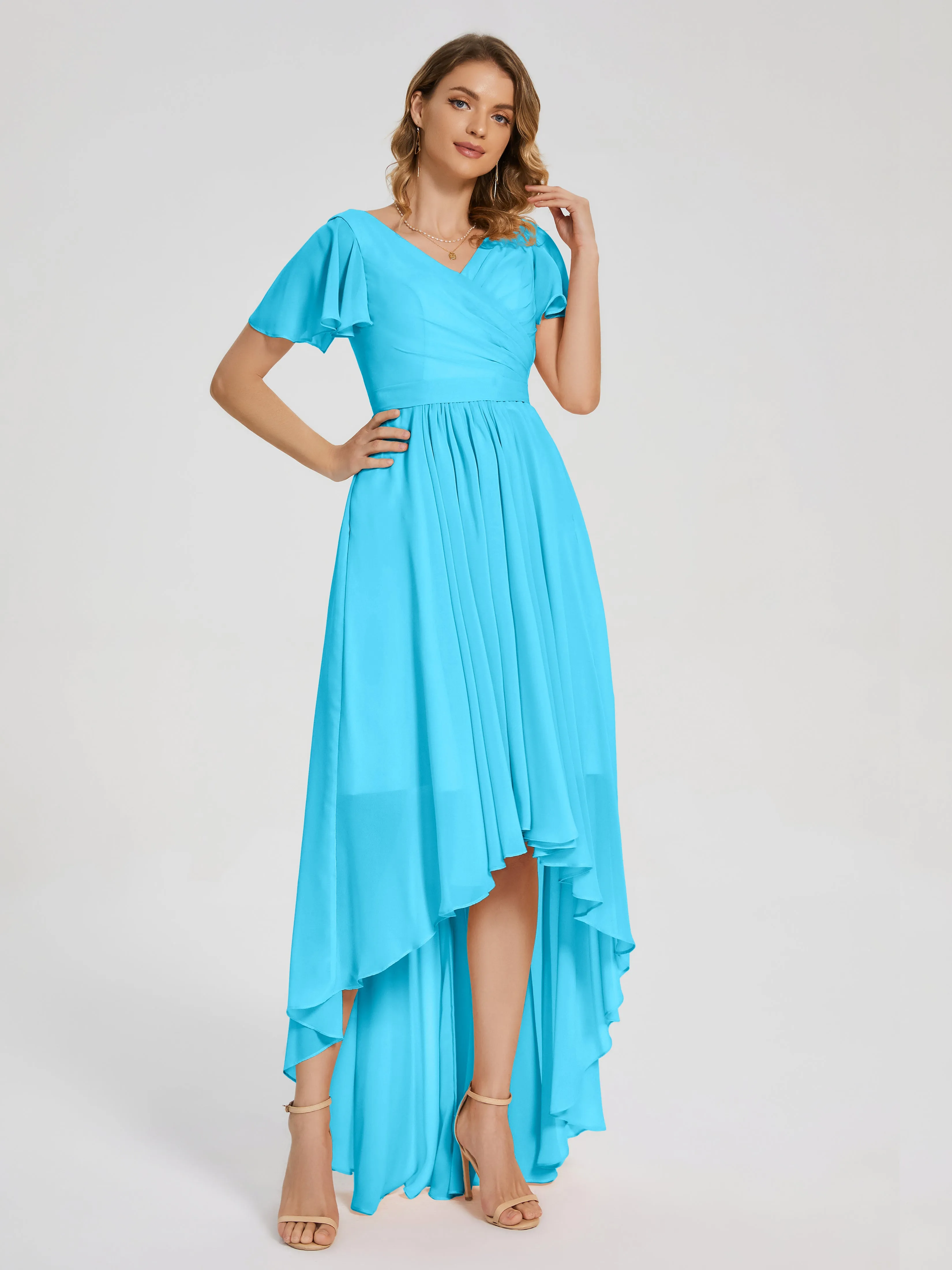 Evangeline Flowy Asymmetrical Chiffon Bridesmaid Dresses