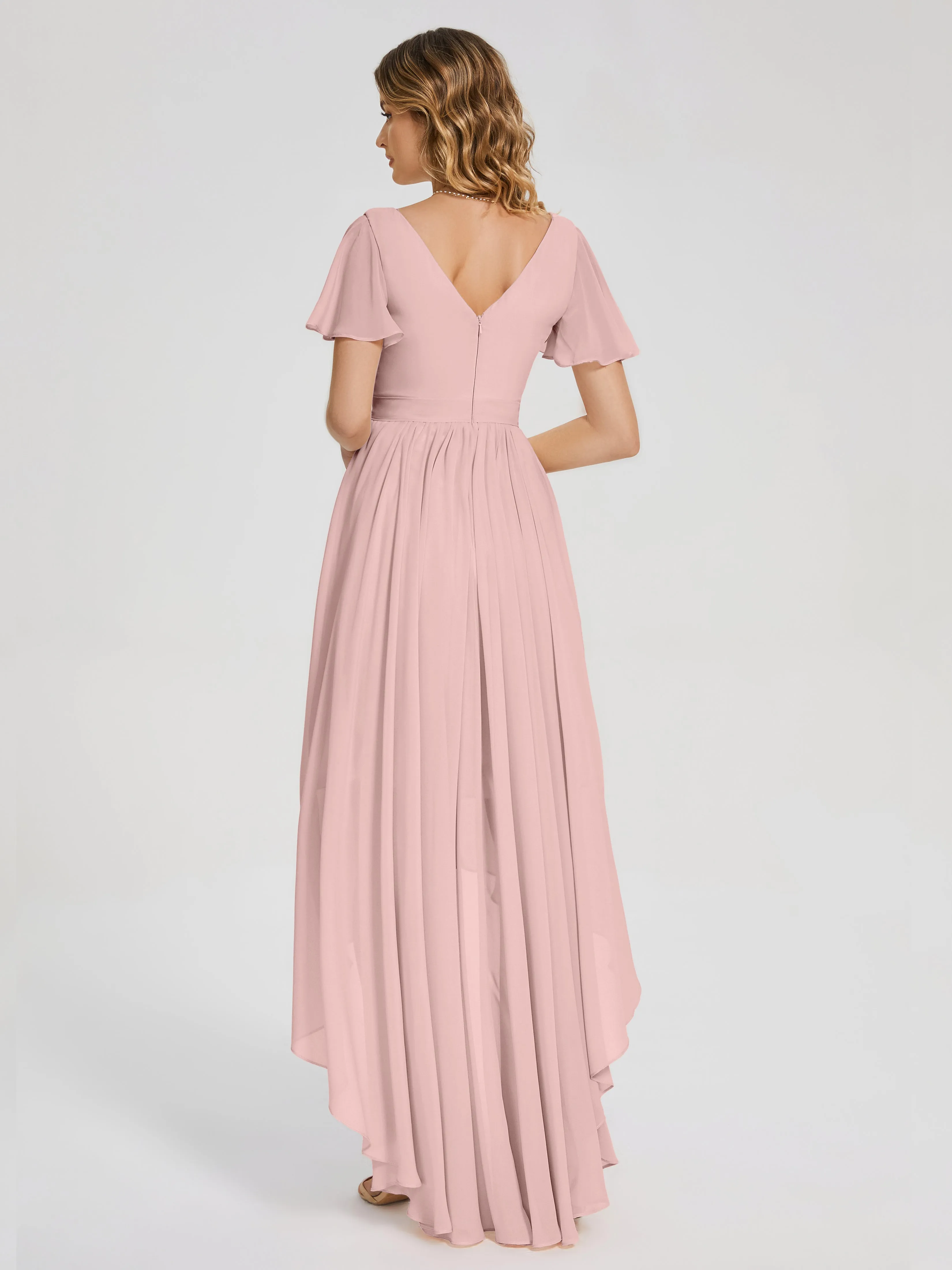 Evangeline Flowy Asymmetrical Chiffon Bridesmaid Dresses